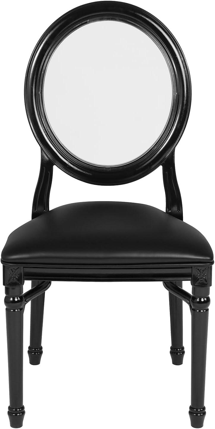 imageFlash Furniture HERCULES Series 900 lb Capacity King Louis Chair with Tufted Back Black Vinyl Seat and Black FrameTufted Black VinylBlack Frame