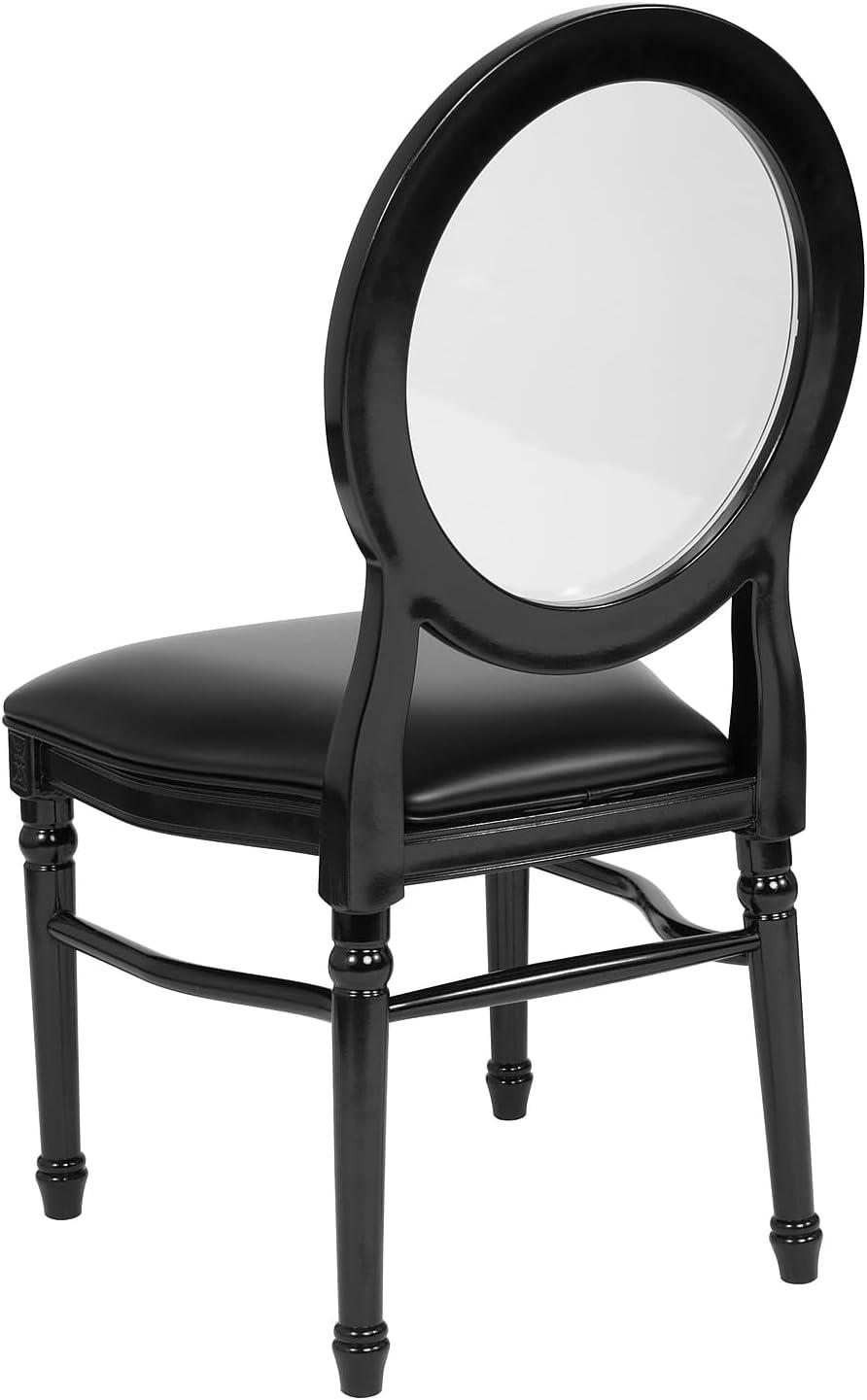imageFlash Furniture HERCULES Series 900 lb Capacity King Louis Chair with Tufted Back Black Vinyl Seat and Black FrameTufted Black VinylBlack Frame