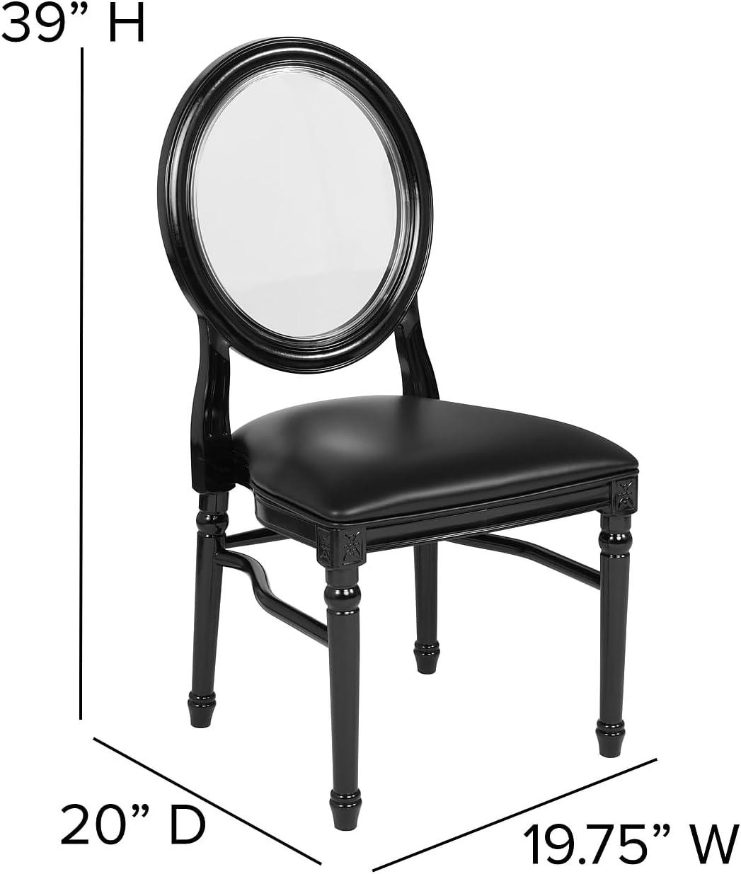 imageFlash Furniture HERCULES Series 900 lb Capacity King Louis Chair with Tufted Back Black Vinyl Seat and Black FrameTufted Black VinylBlack Frame