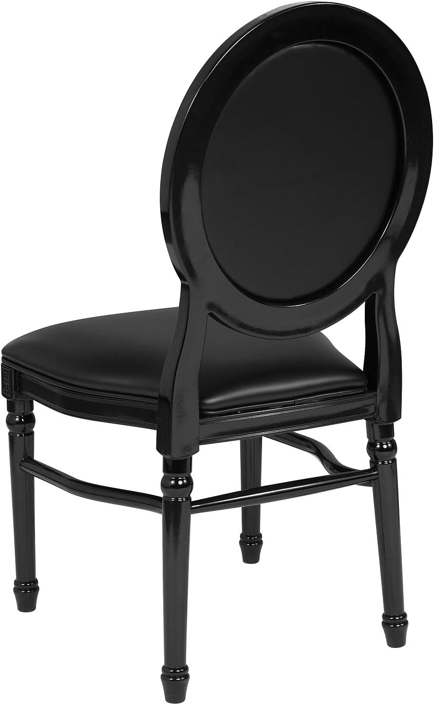 imageFlash Furniture HERCULES Series 900 lb Capacity King Louis Chair with Tufted Back Black Vinyl Seat and Black FrameTufted Black VinylBlack Frame