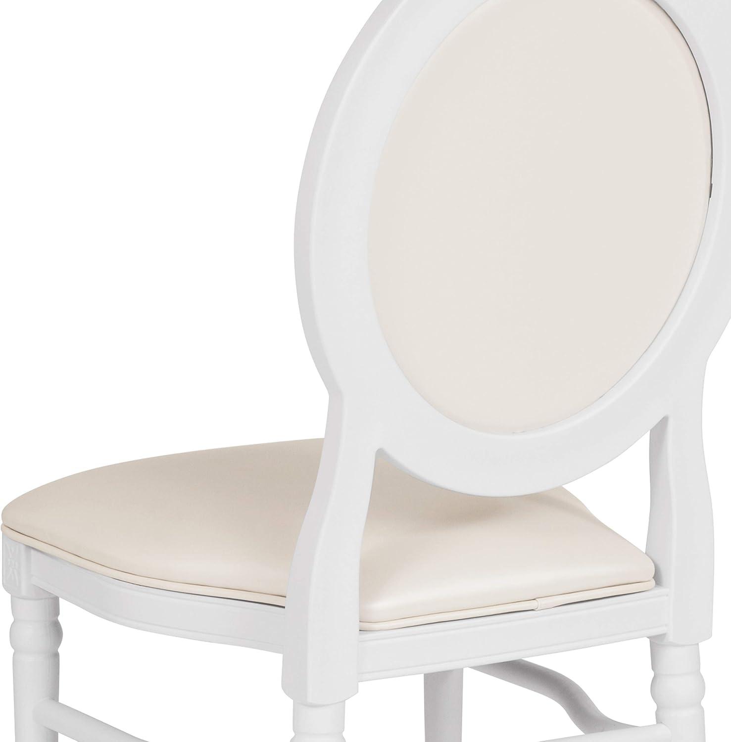 imageFlash Furniture HERCULES Series 900 lb Capacity King Louis Chair with Tufted Back Black Vinyl Seat and Black FrameWhite VinylWhite Frame