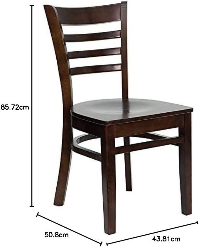 imageFlash Furniture HERCULES Series Ladder Back Mahogany Wood Restaurant Chair Burgundy Vinyl SeatWalnut Wood SeatWalnut Wood Frame