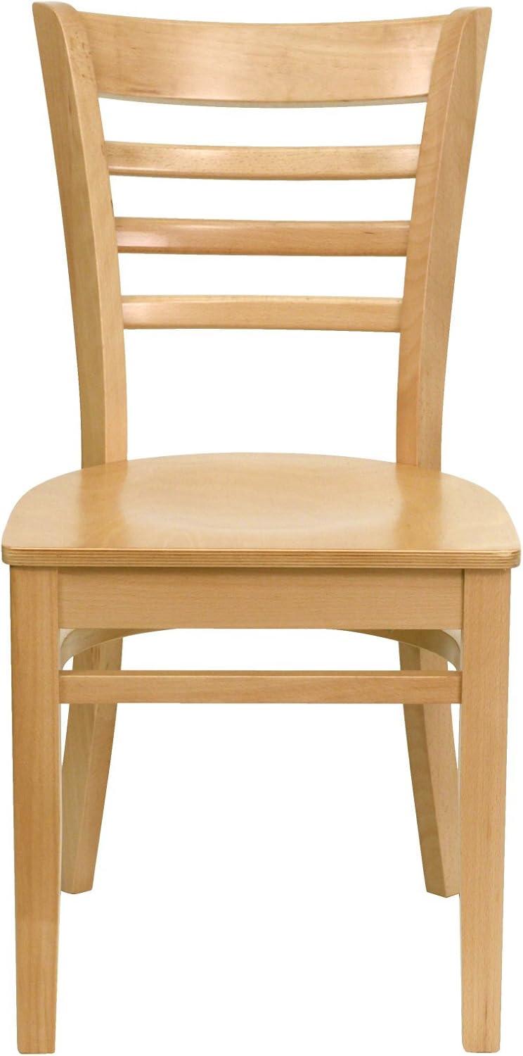 imageFlash Furniture HERCULES Series Ladder Back Mahogany Wood Restaurant Chair Burgundy Vinyl SeatWalnut Wood SeatWalnut Wood Frame