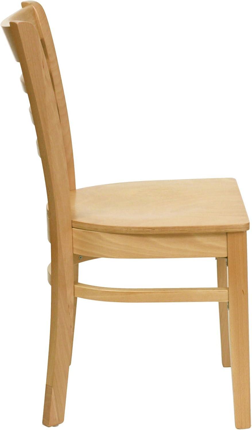 imageFlash Furniture HERCULES Series Ladder Back Mahogany Wood Restaurant Chair Burgundy Vinyl SeatWalnut Wood SeatWalnut Wood Frame