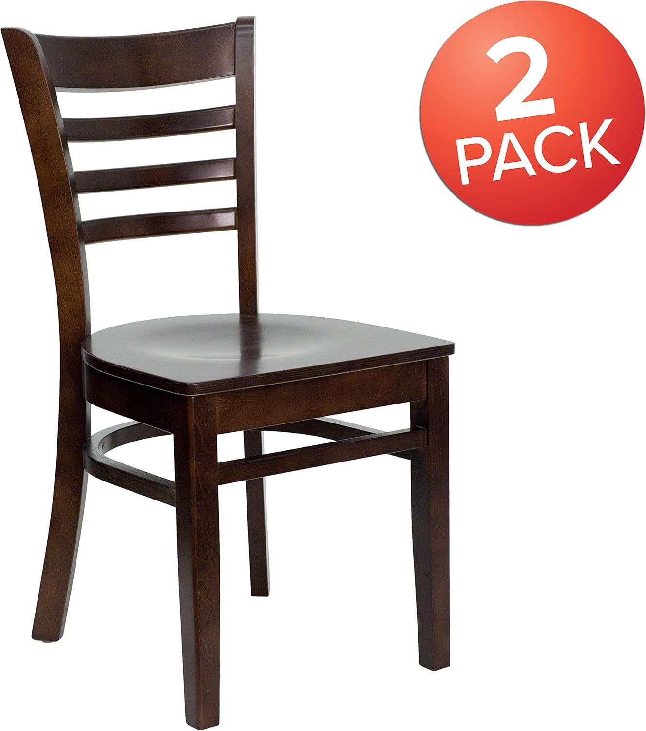 imageFlash Furniture HERCULES Series Ladder Back Mahogany Wood Restaurant Chair Burgundy Vinyl SeatWalnut Wood SeatWalnut Wood Frame
