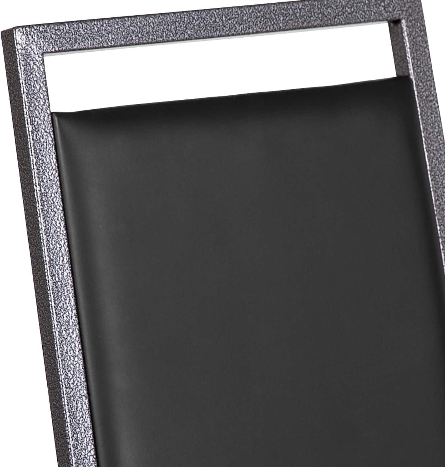 imageFlash Furniture HERCULES Series Square Back Stacking Banquet Chair in Dark Gray Fabric with Silvervein FrameBlack VinylSilver Vein Frame