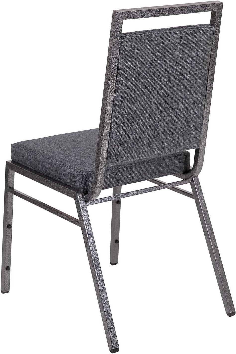 imageFlash Furniture HERCULES Series Square Back Stacking Banquet Chair in Dark Gray Fabric with Silvervein FrameDark Gray FabricSilver Vein Frame