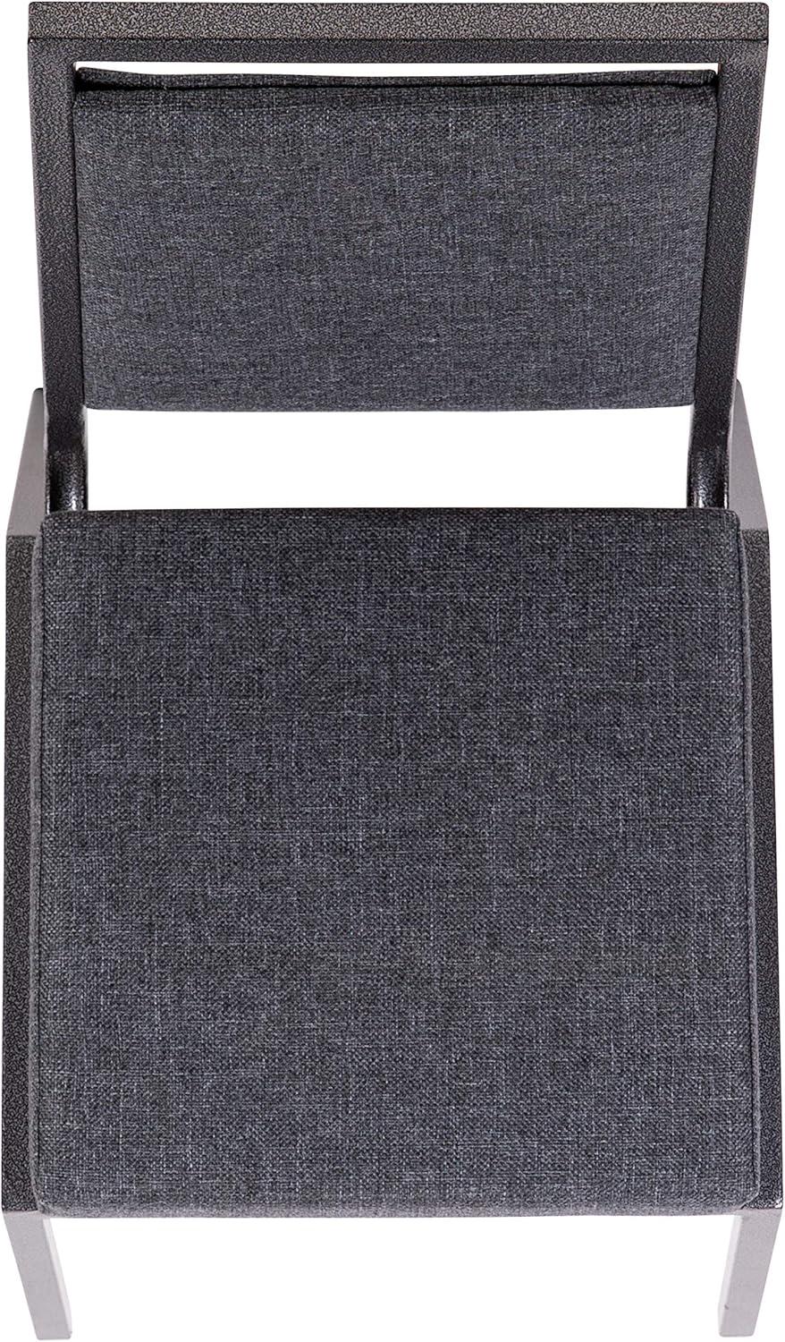 imageFlash Furniture HERCULES Series Square Back Stacking Banquet Chair in Dark Gray Fabric with Silvervein FrameDark Gray FabricSilver Vein Frame