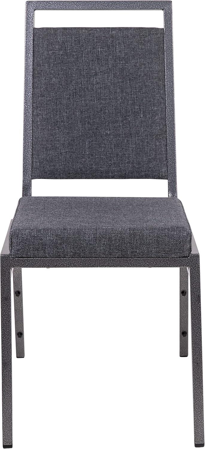 imageFlash Furniture HERCULES Series Square Back Stacking Banquet Chair in Dark Gray Fabric with Silvervein FrameDark Gray FabricSilver Vein Frame