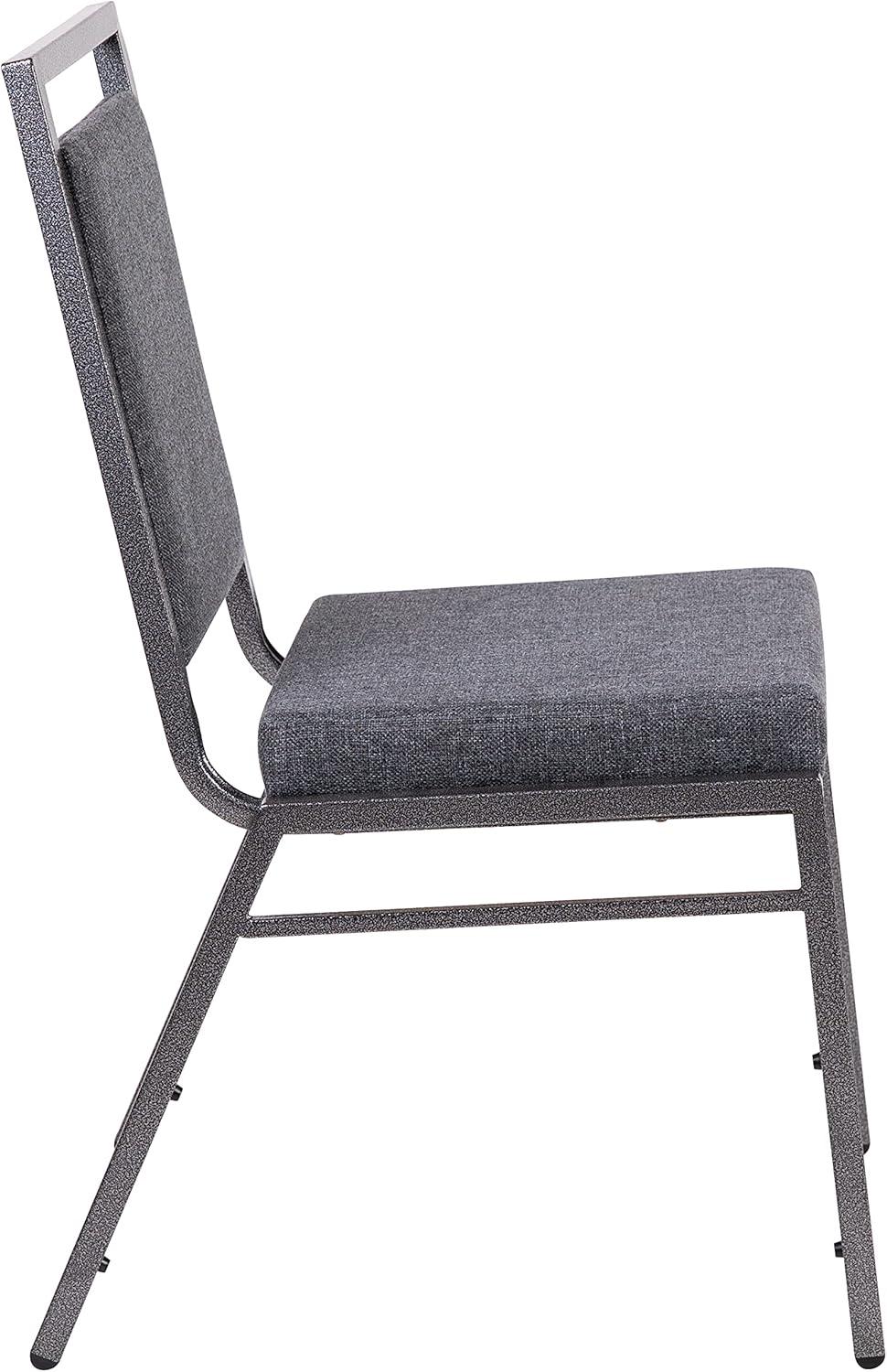 imageFlash Furniture HERCULES Series Square Back Stacking Banquet Chair in Dark Gray Fabric with Silvervein FrameDark Gray FabricSilver Vein Frame
