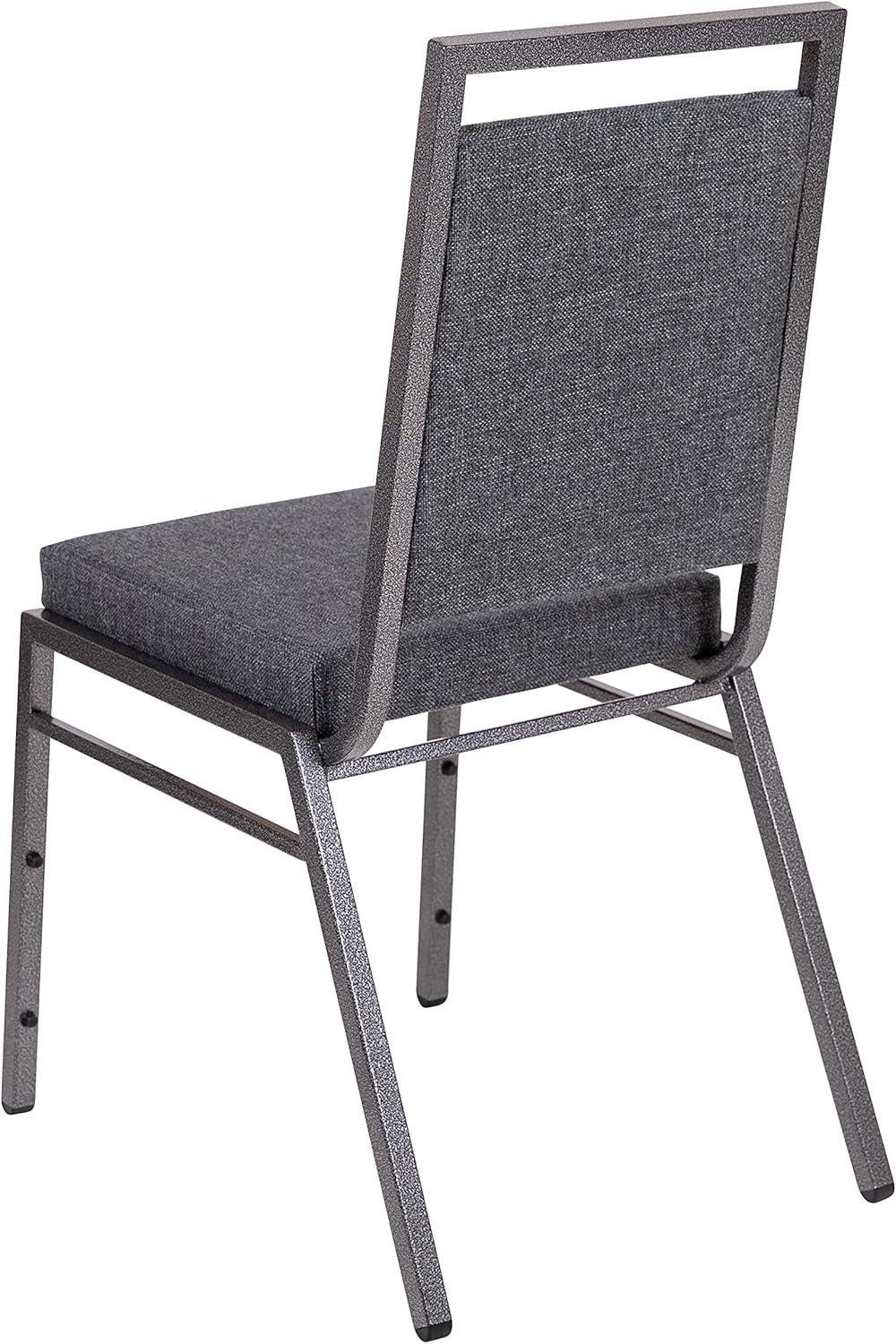 imageFlash Furniture HERCULES Series Square Back Stacking Banquet Chair in Dark Gray Fabric with Silvervein FrameDark Gray FabricSilver Vein Frame