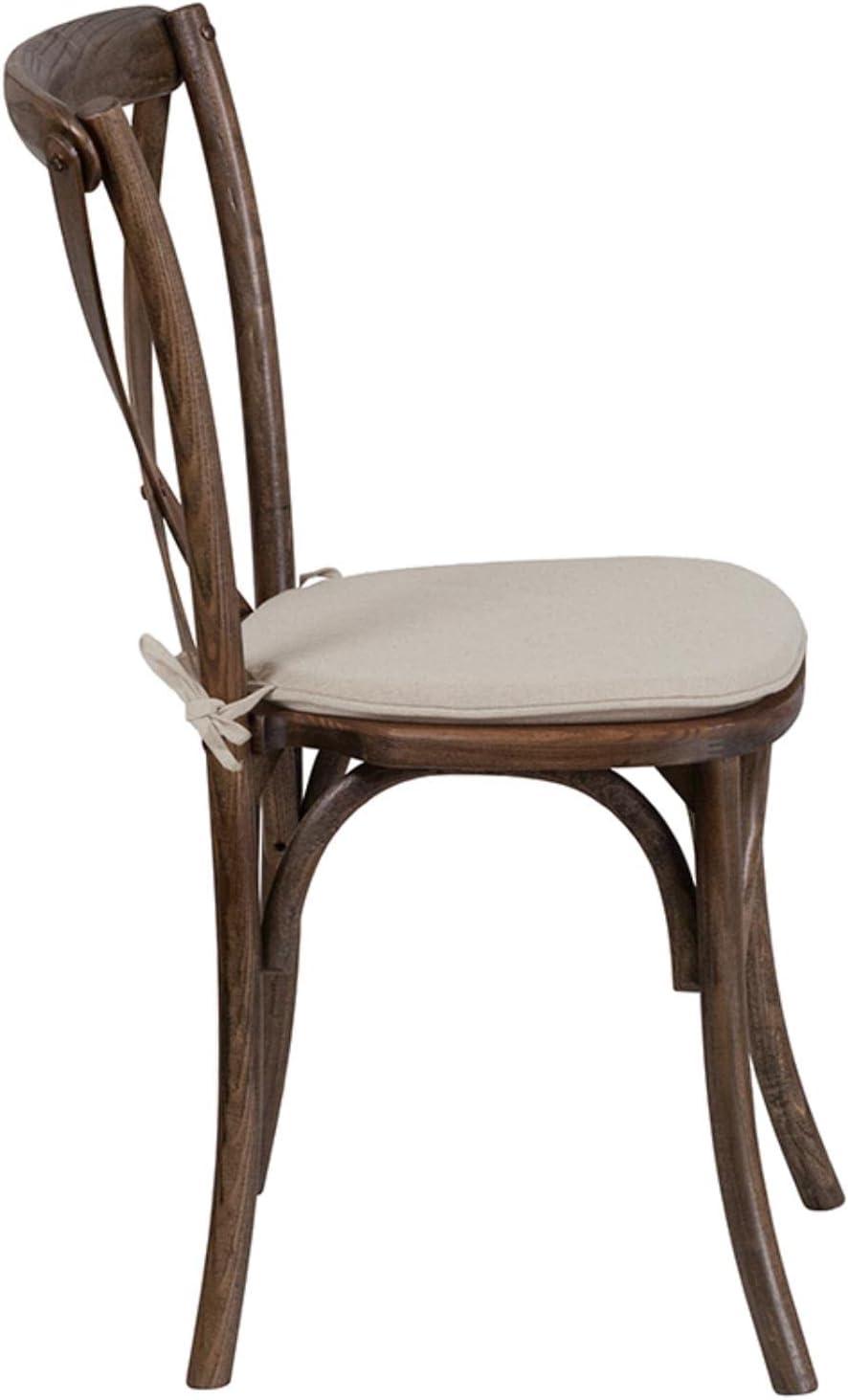 imageFlash Furniture HERCULES Series Stackable Early American Wood Cross Back Chair with CushionEarly American