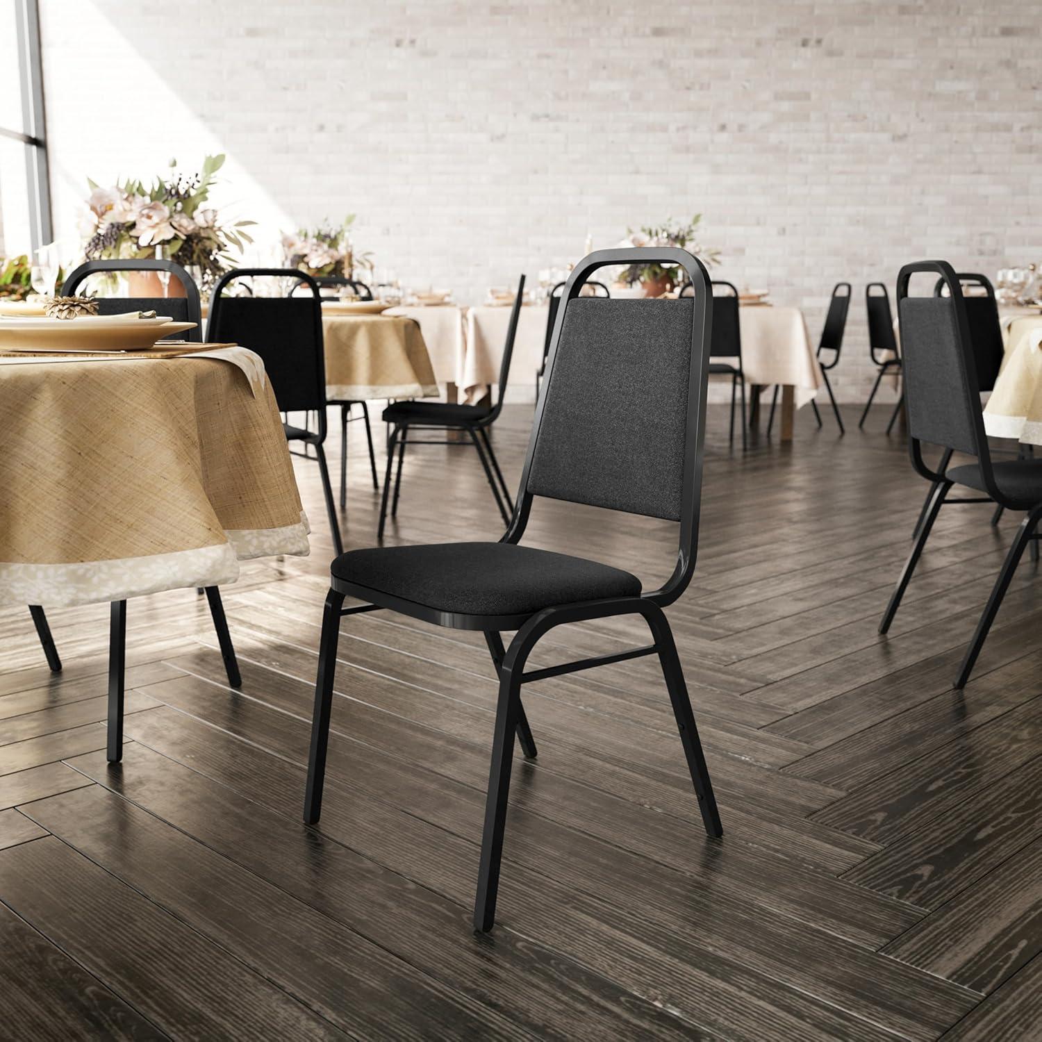 imageFlash Furniture HERCULES Series Trapezoidal Back Stacking Banquet Chair in Burgundy Vinyl Silver Vein FrameBlack FabricBlack Frame
