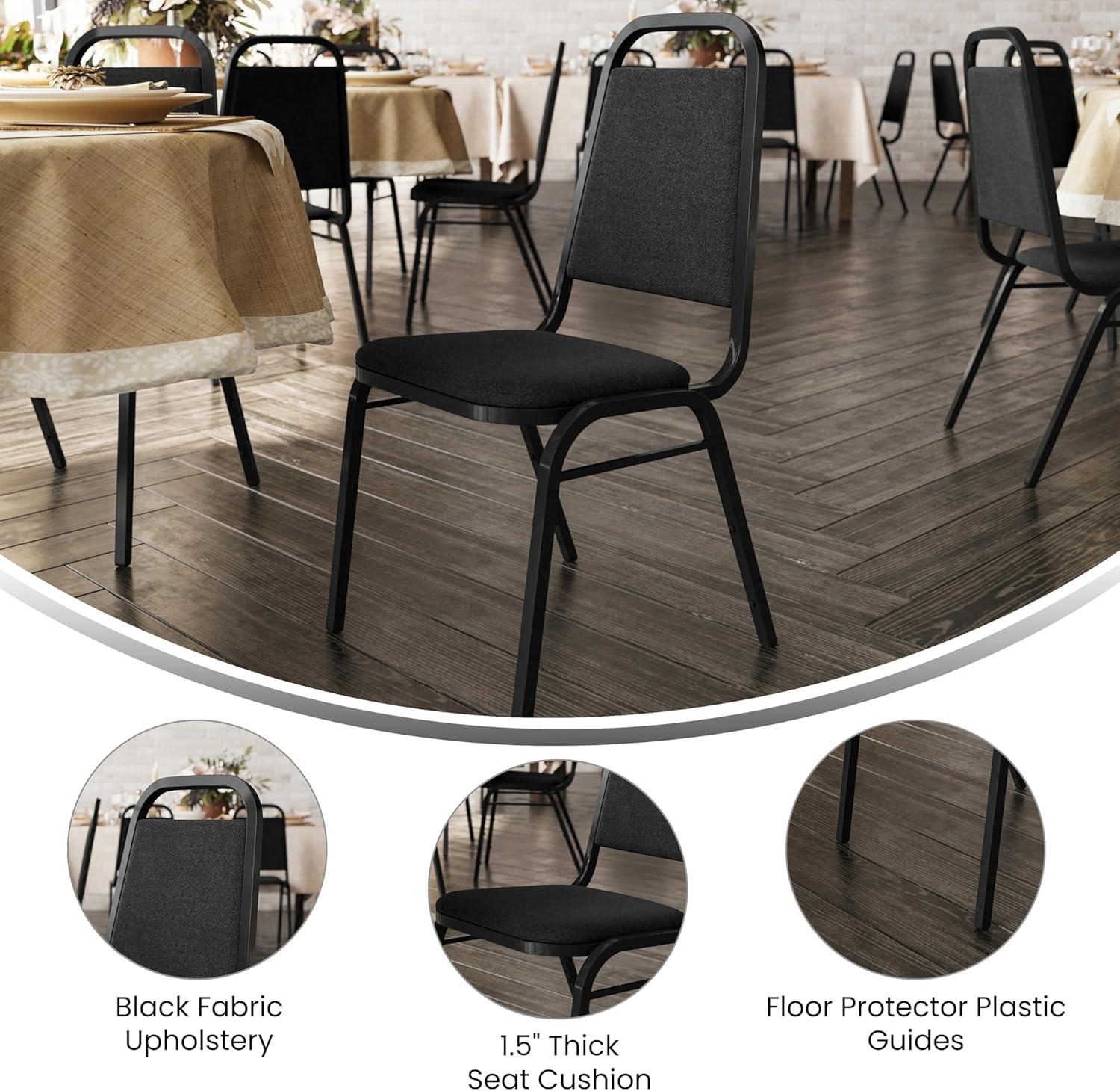 imageFlash Furniture HERCULES Series Trapezoidal Back Stacking Banquet Chair in Burgundy Vinyl Silver Vein FrameBlack FabricBlack Frame