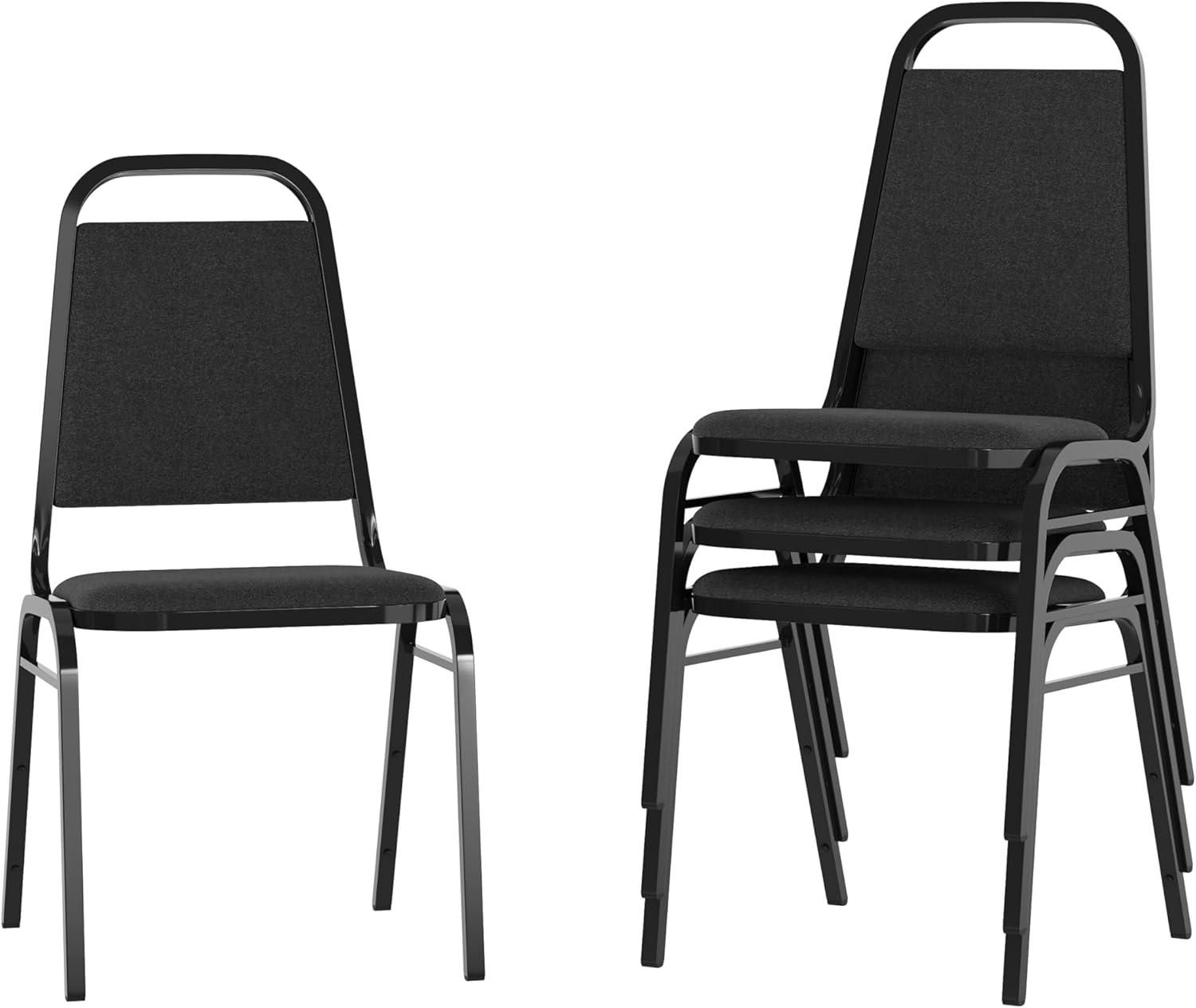 imageFlash Furniture HERCULES Series Trapezoidal Back Stacking Banquet Chair in Burgundy Vinyl Silver Vein FrameBlack FabricBlack Frame