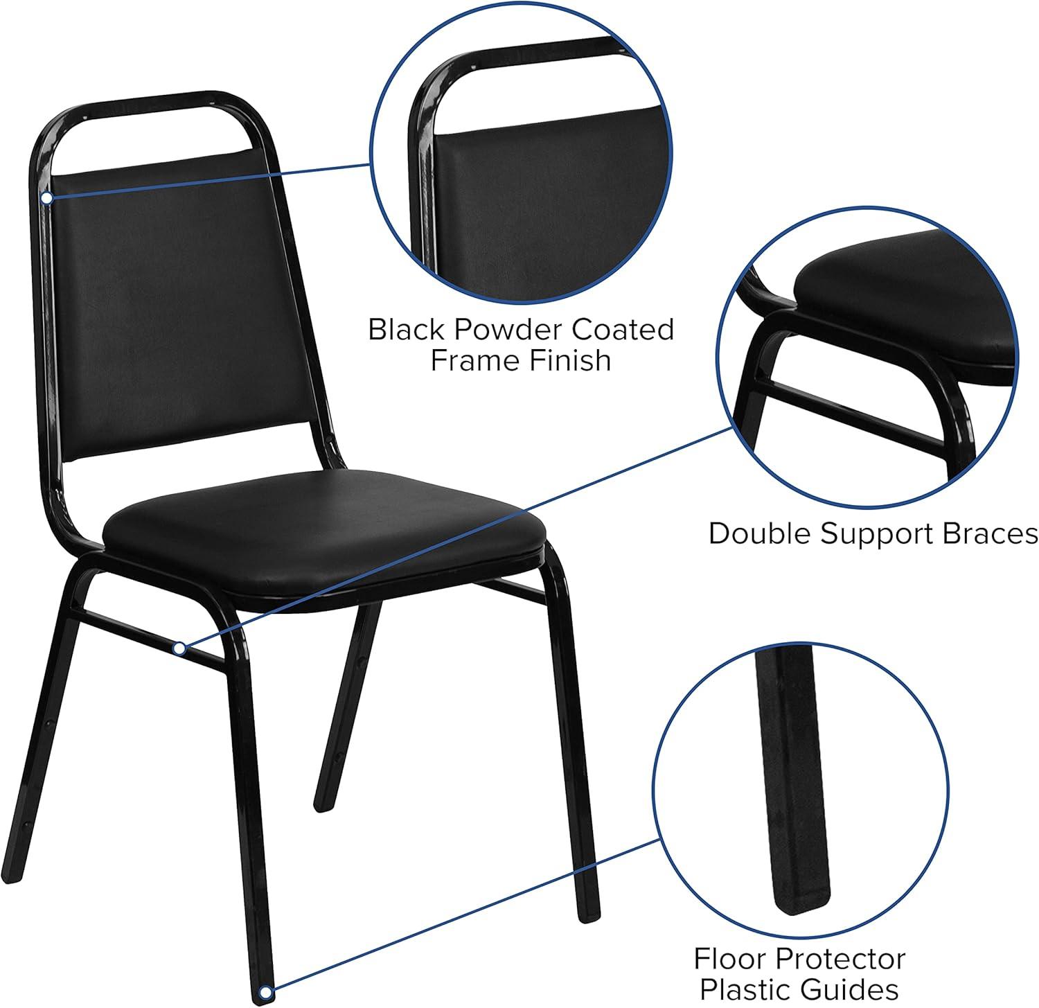 imageFlash Furniture HERCULES Series Trapezoidal Back Stacking Banquet Chair in Burgundy Vinyl Silver Vein FrameBlack VinylBlack Frame