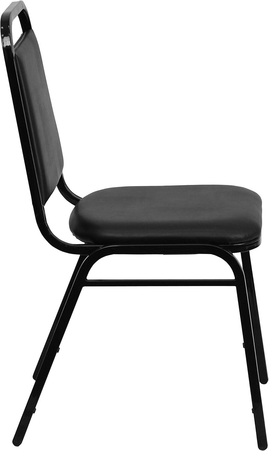 imageFlash Furniture HERCULES Series Trapezoidal Back Stacking Banquet Chair in Burgundy Vinyl Silver Vein FrameBlack VinylBlack Frame