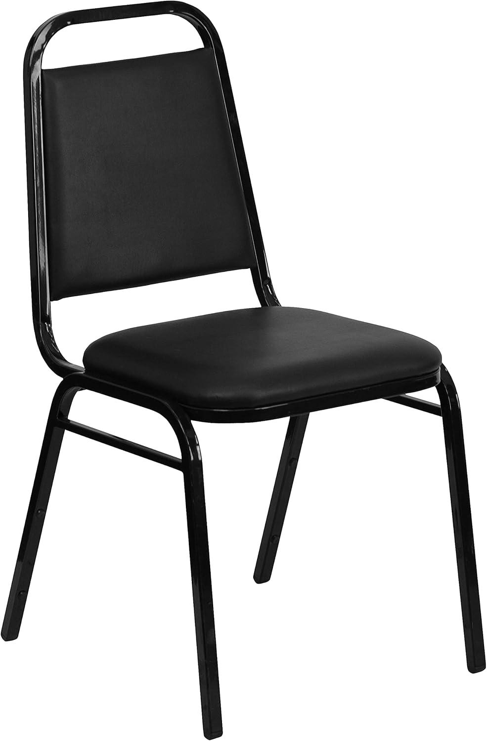 imageFlash Furniture HERCULES Series Trapezoidal Back Stacking Banquet Chair in Burgundy Vinyl Silver Vein FrameBlack VinylBlack Frame