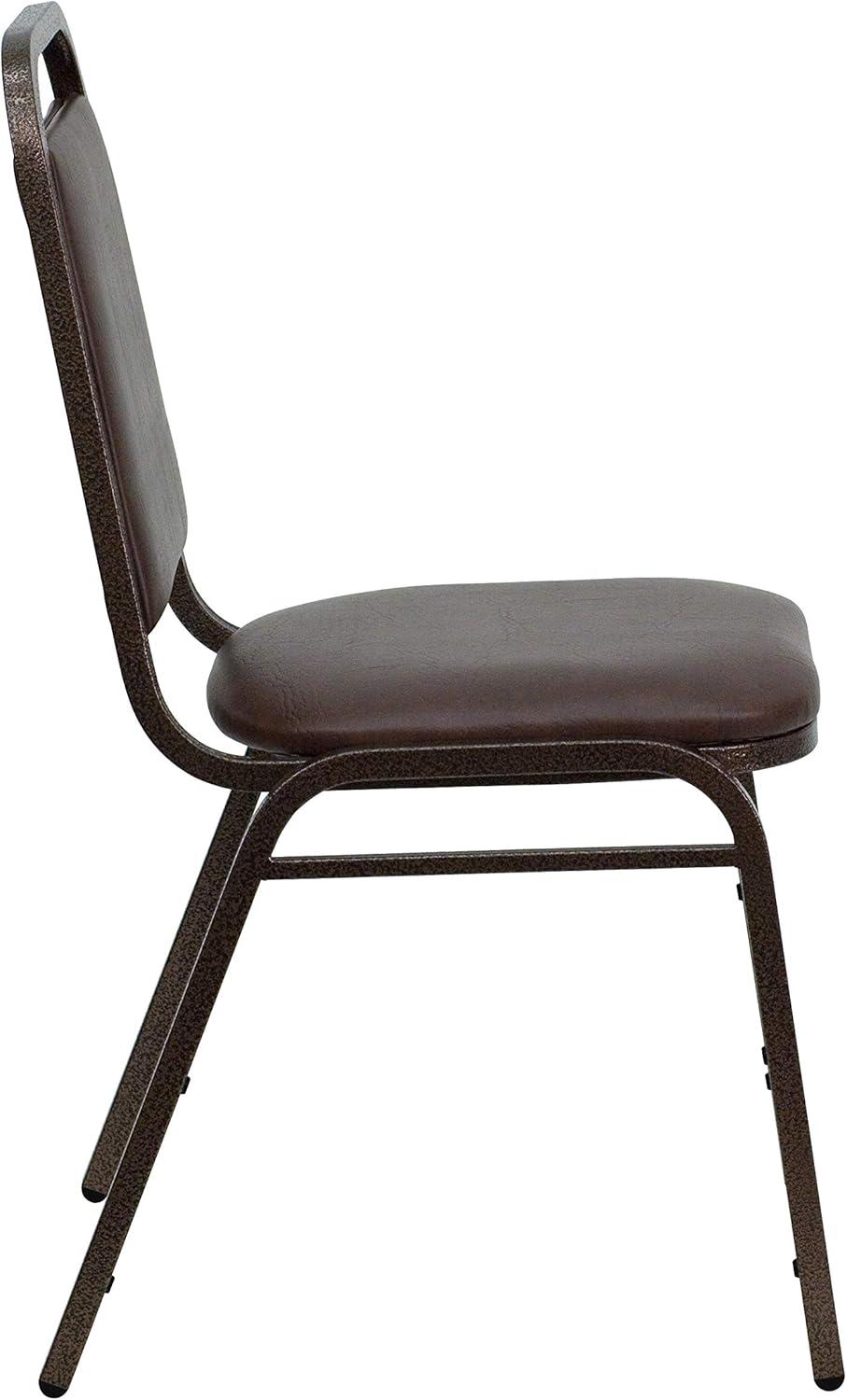 imageFlash Furniture HERCULES Series Trapezoidal Back Stacking Banquet Chair in Burgundy Vinyl Silver Vein FrameBrown VinylCopper Vein Frame