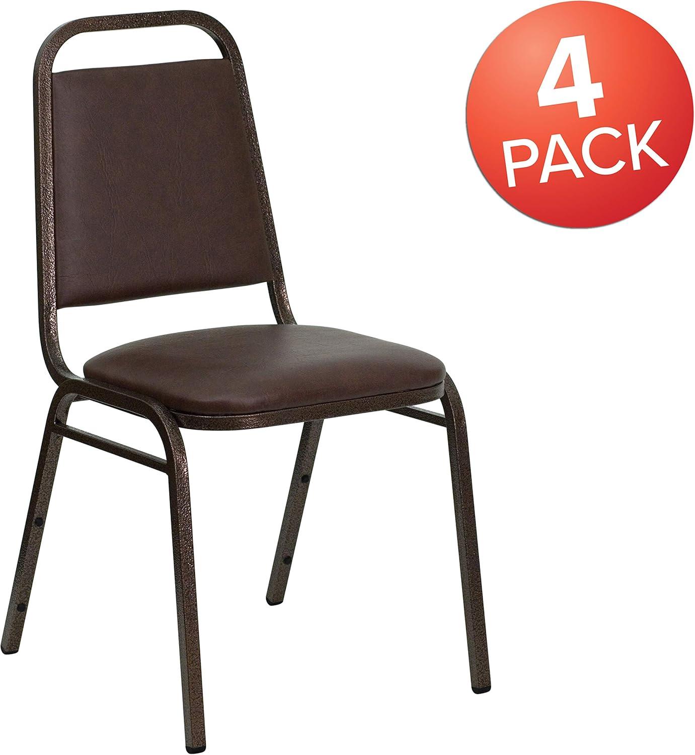 imageFlash Furniture HERCULES Series Trapezoidal Back Stacking Banquet Chair in Burgundy Vinyl Silver Vein FrameBrown VinylCopper Vein Frame