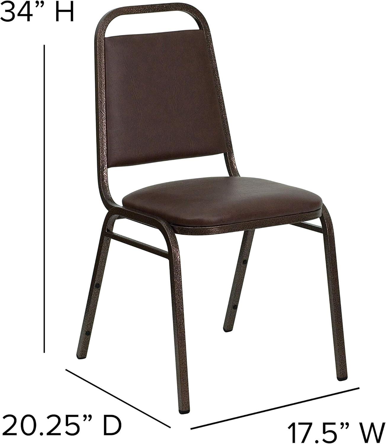 imageFlash Furniture HERCULES Series Trapezoidal Back Stacking Banquet Chair in Burgundy Vinyl Silver Vein FrameBrown VinylCopper Vein Frame