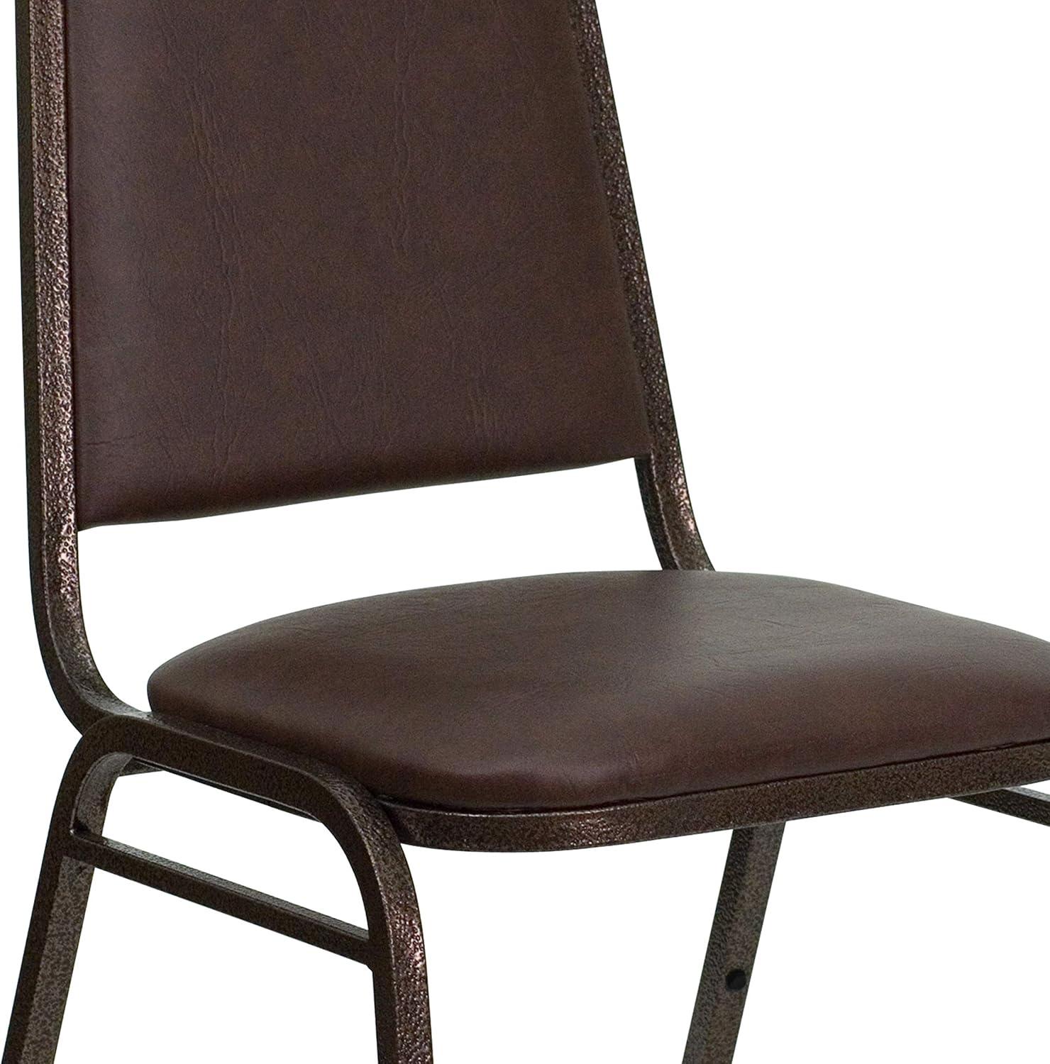 imageFlash Furniture HERCULES Series Trapezoidal Back Stacking Banquet Chair in Burgundy Vinyl Silver Vein FrameBrown VinylCopper Vein Frame