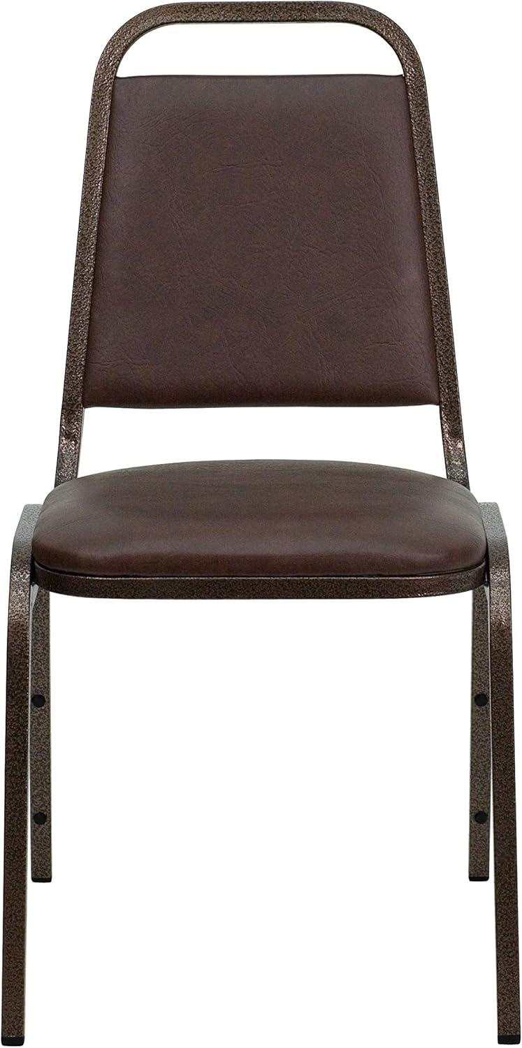 imageFlash Furniture HERCULES Series Trapezoidal Back Stacking Banquet Chair in Burgundy Vinyl Silver Vein FrameBrown VinylCopper Vein Frame