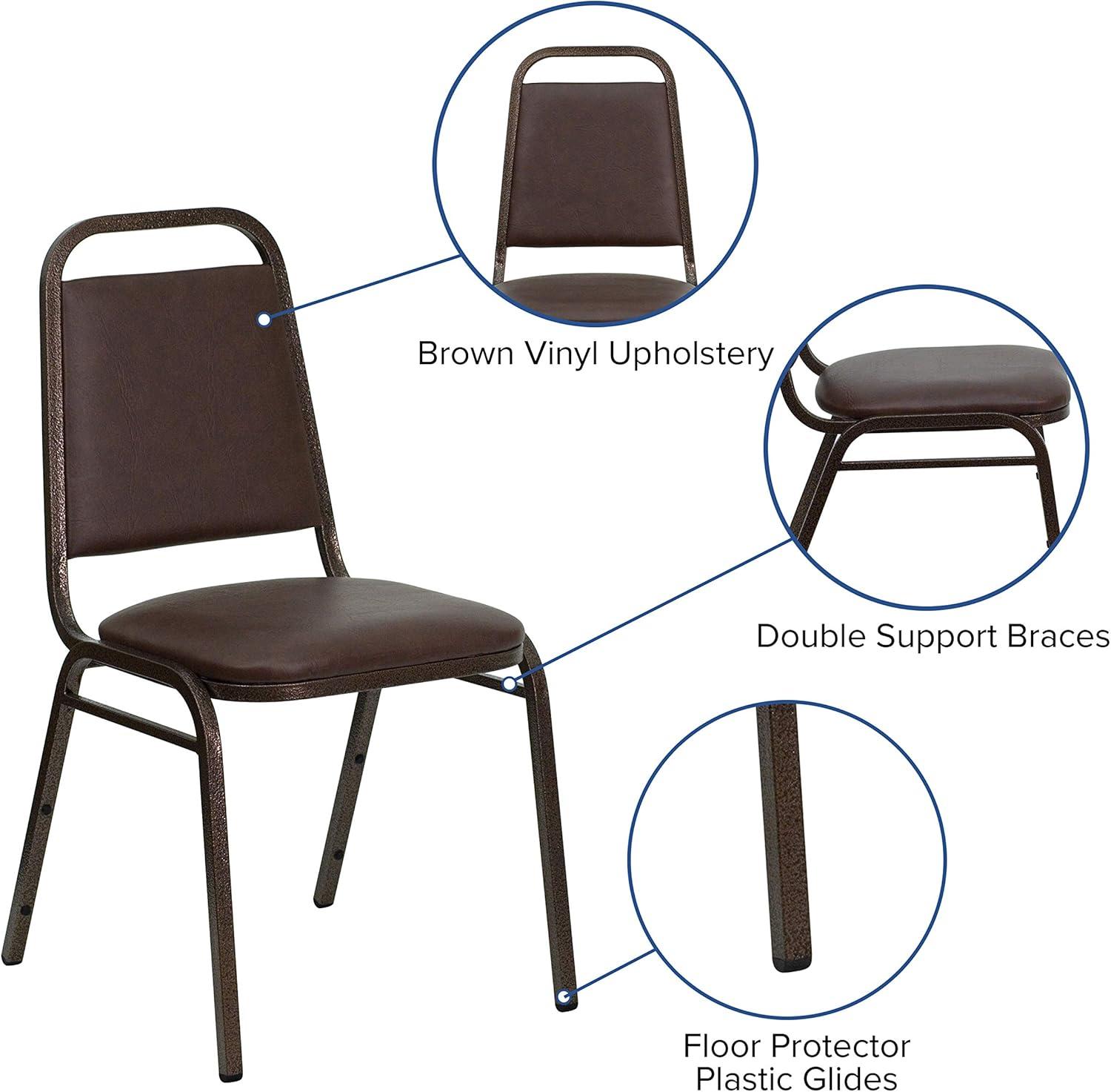 imageFlash Furniture HERCULES Series Trapezoidal Back Stacking Banquet Chair in Burgundy Vinyl Silver Vein FrameBrown VinylCopper Vein Frame