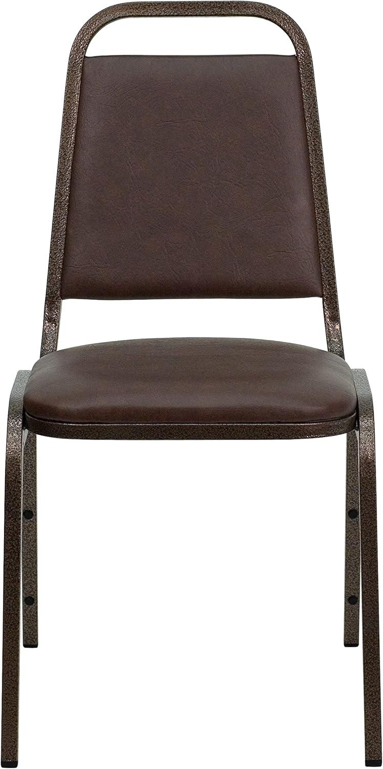 imageFlash Furniture HERCULES Series Trapezoidal Back Stacking Banquet Chair in Burgundy Vinyl Silver Vein FrameBrown VinylCopper Vein Frame