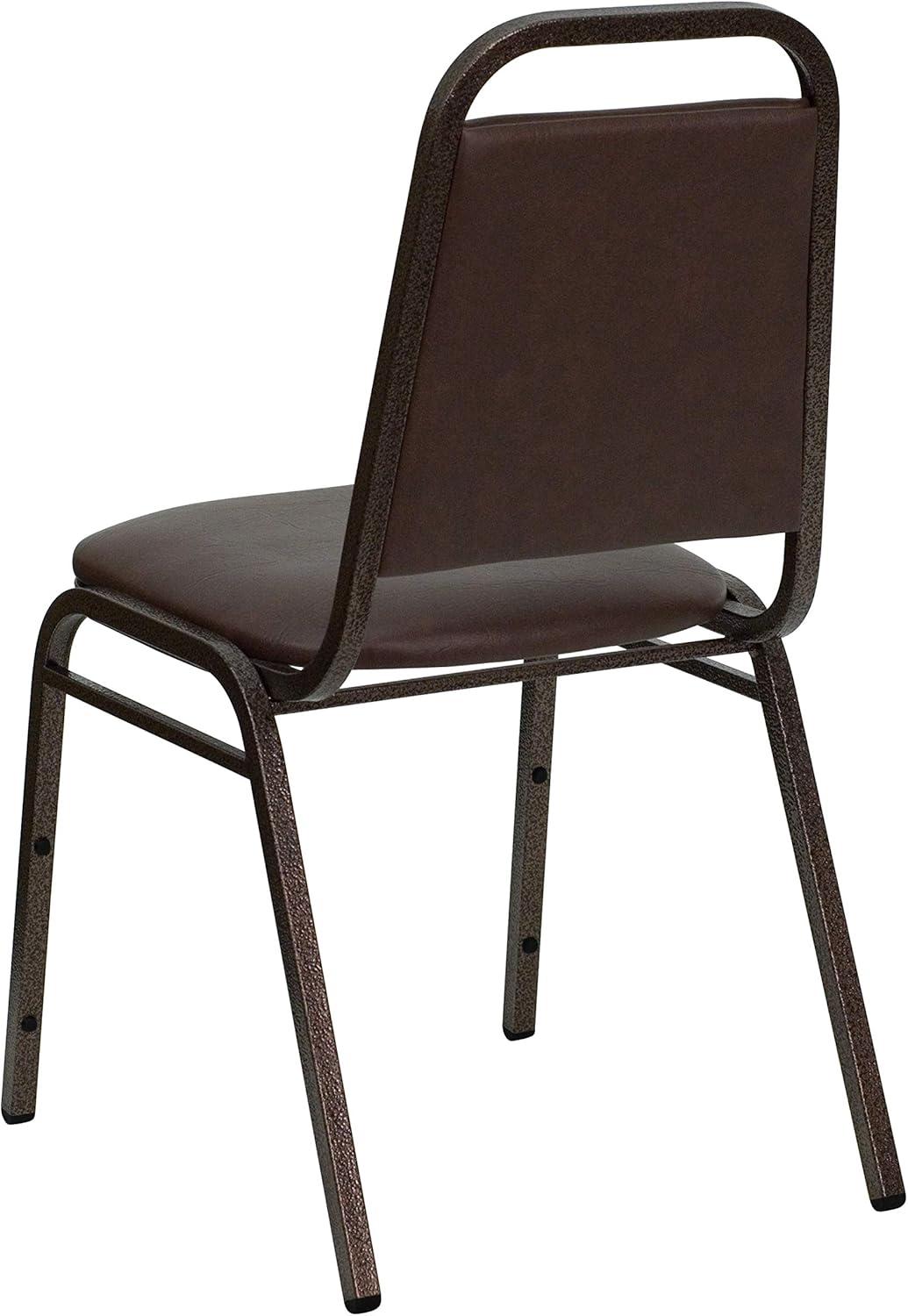 imageFlash Furniture HERCULES Series Trapezoidal Back Stacking Banquet Chair in Burgundy Vinyl Silver Vein FrameBrown VinylCopper Vein Frame