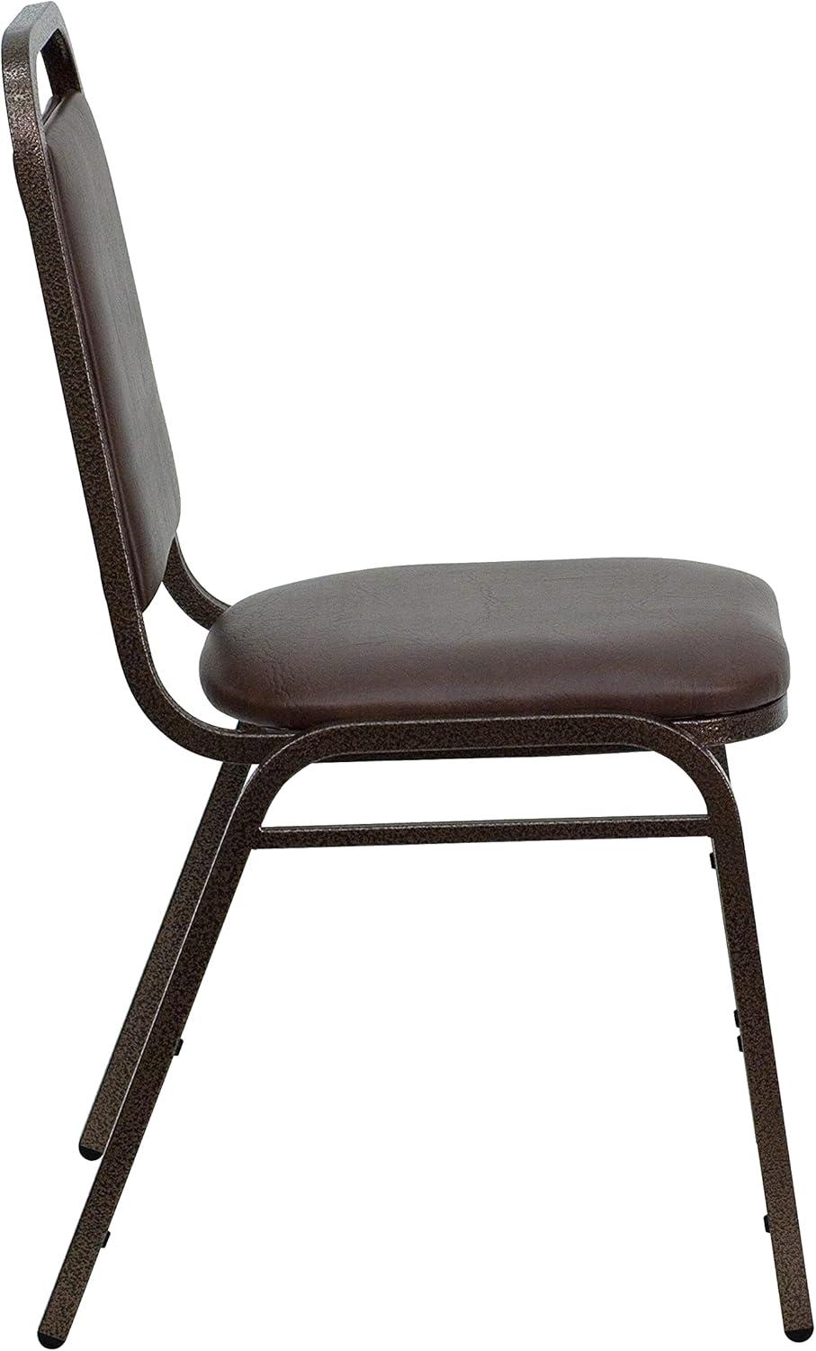 imageFlash Furniture HERCULES Series Trapezoidal Back Stacking Banquet Chair in Burgundy Vinyl Silver Vein FrameBrown VinylCopper Vein Frame