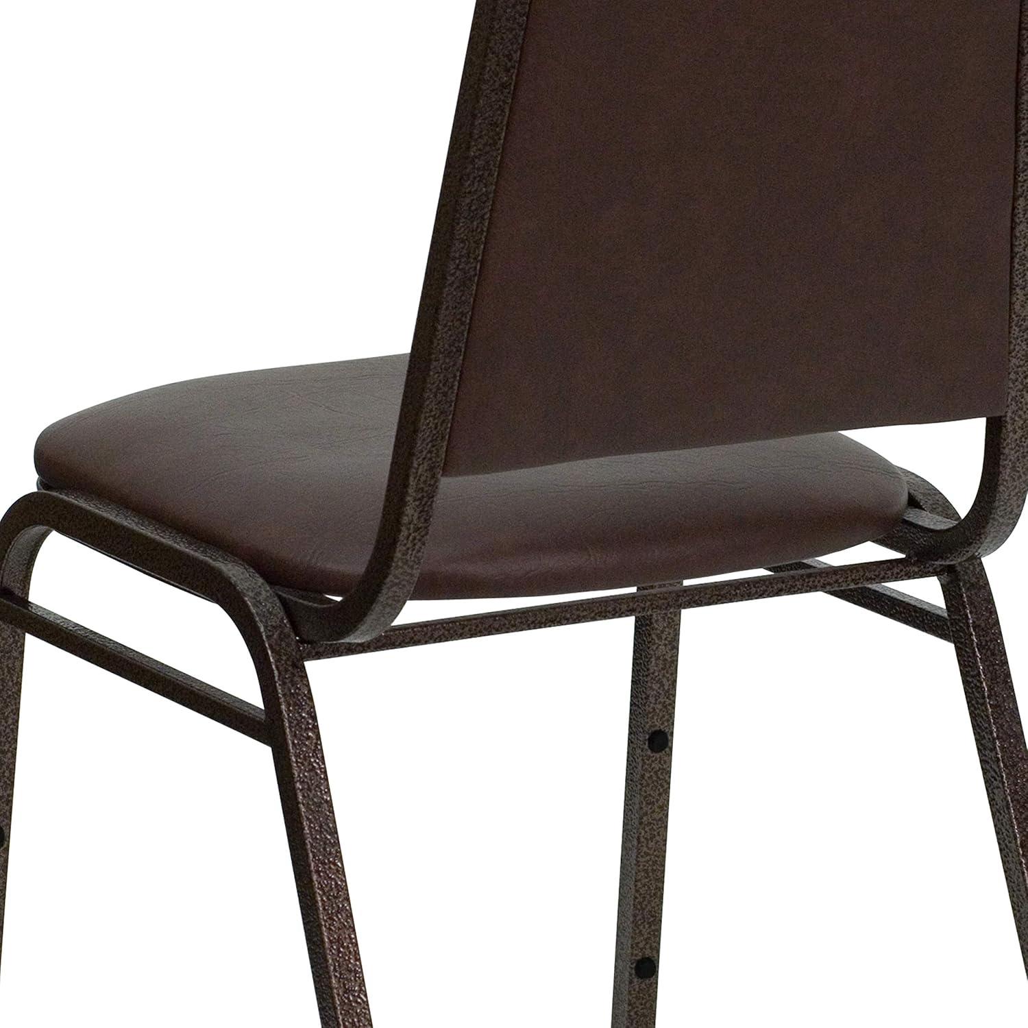 imageFlash Furniture HERCULES Series Trapezoidal Back Stacking Banquet Chair in Burgundy Vinyl Silver Vein FrameBrown VinylCopper Vein Frame
