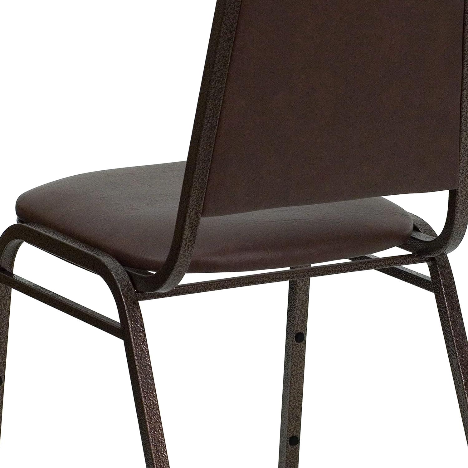 imageFlash Furniture HERCULES Series Trapezoidal Back Stacking Banquet Chair in Burgundy Vinyl Silver Vein FrameBrown VinylCopper Vein Frame