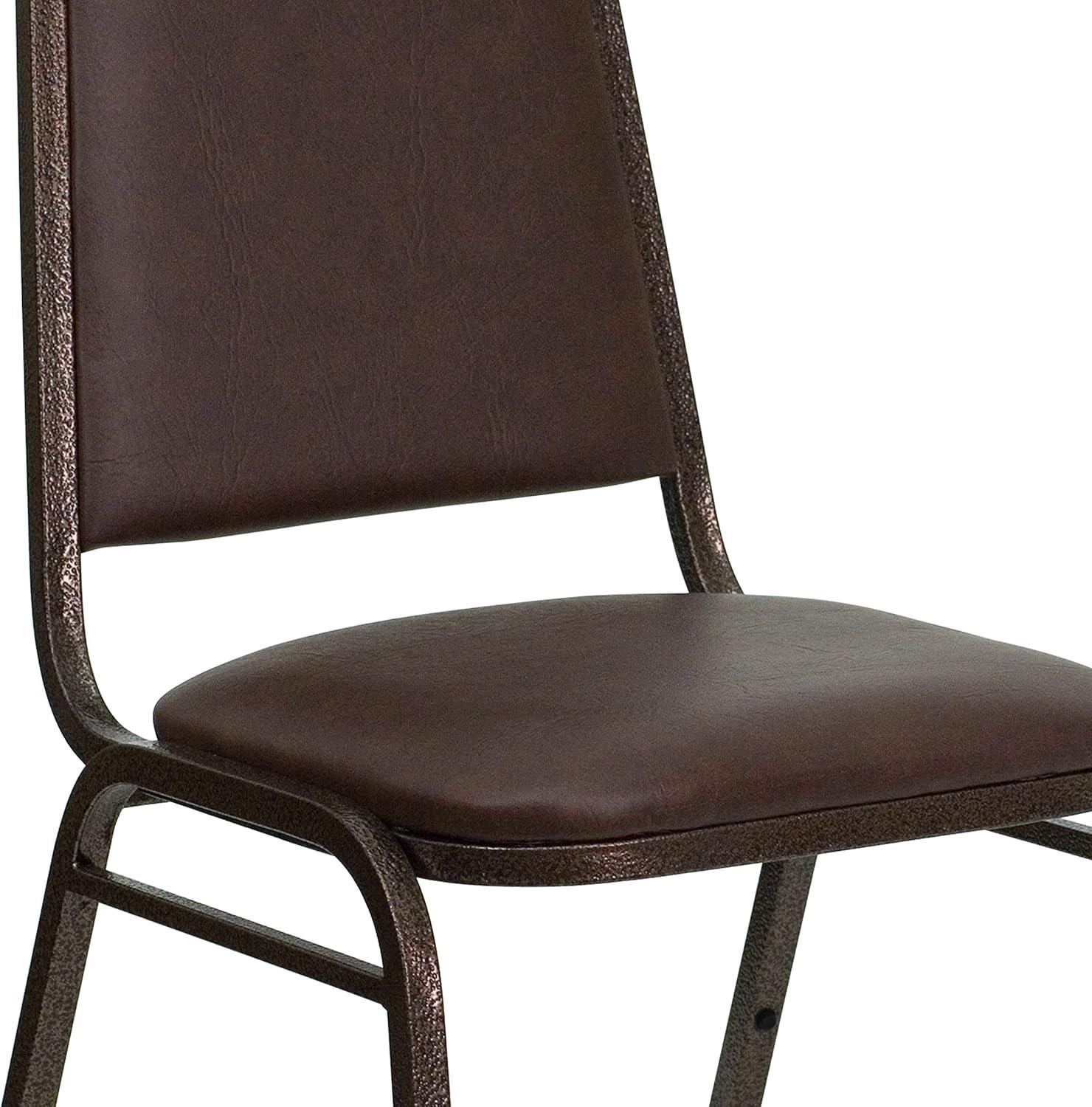 imageFlash Furniture HERCULES Series Trapezoidal Back Stacking Banquet Chair in Burgundy Vinyl Silver Vein FrameBrown VinylCopper Vein Frame