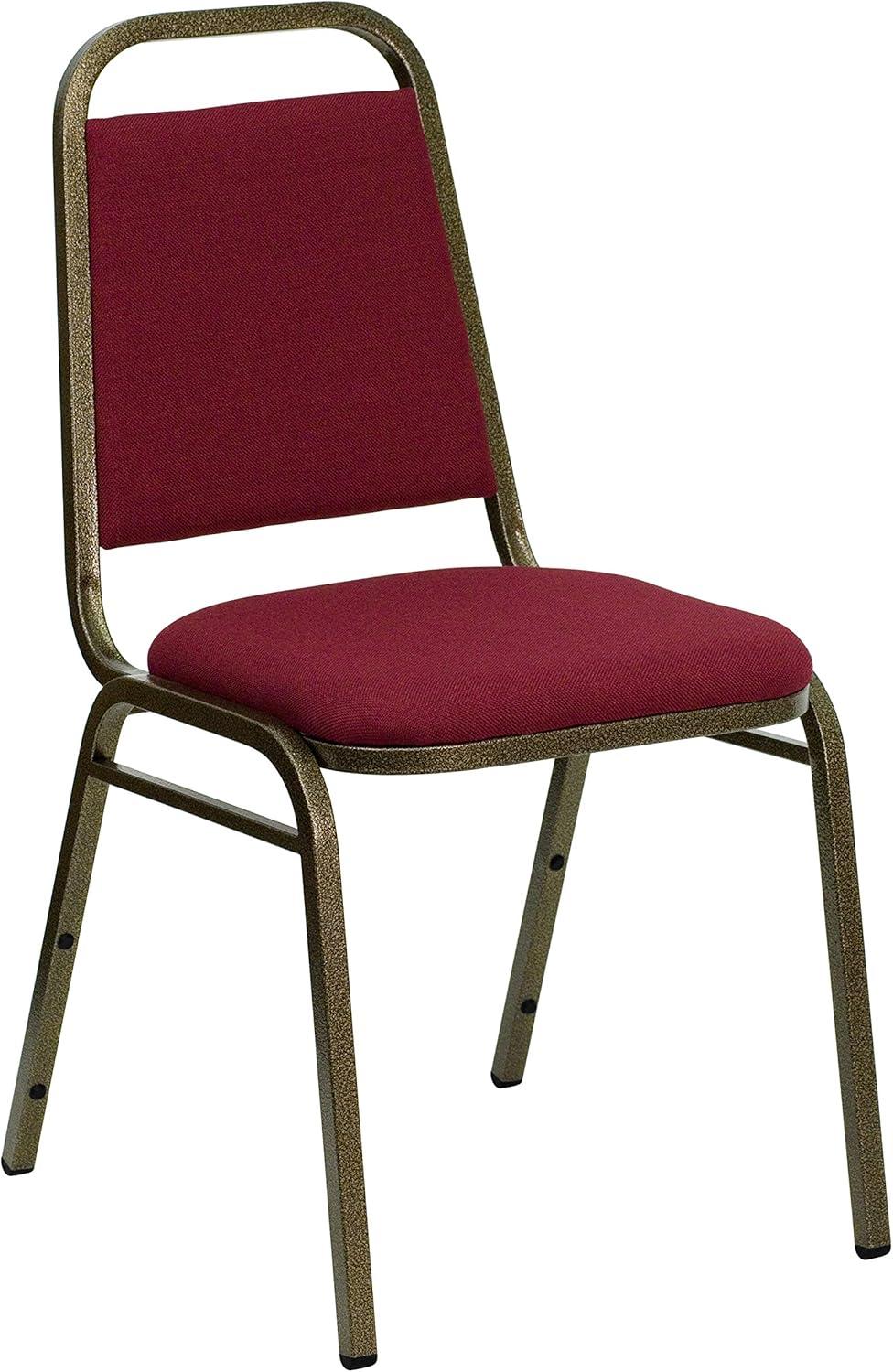 imageFlash Furniture HERCULES Series Trapezoidal Back Stacking Banquet Chair in Burgundy Vinyl Silver Vein FrameBurgundy FabricGold Vein Frame