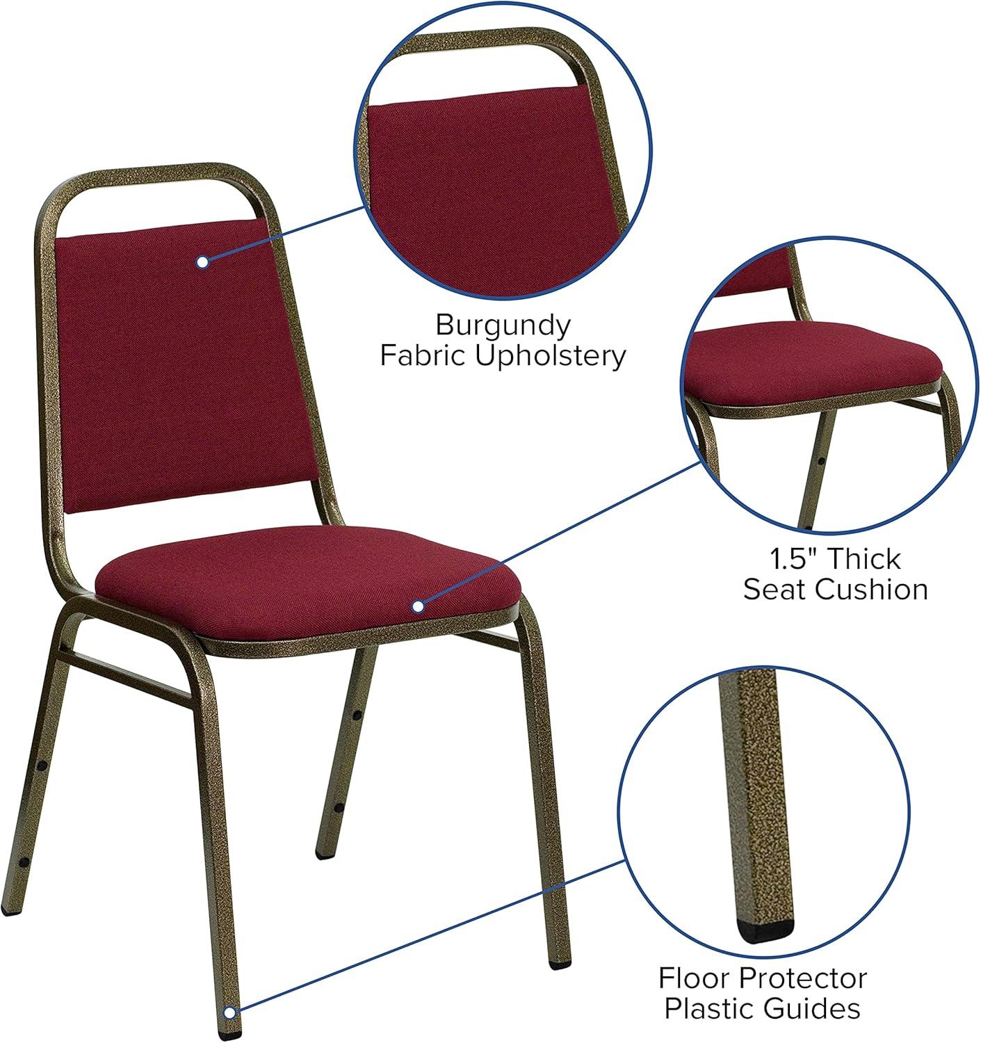 imageFlash Furniture HERCULES Series Trapezoidal Back Stacking Banquet Chair in Burgundy Vinyl Silver Vein FrameBurgundy FabricGold Vein Frame