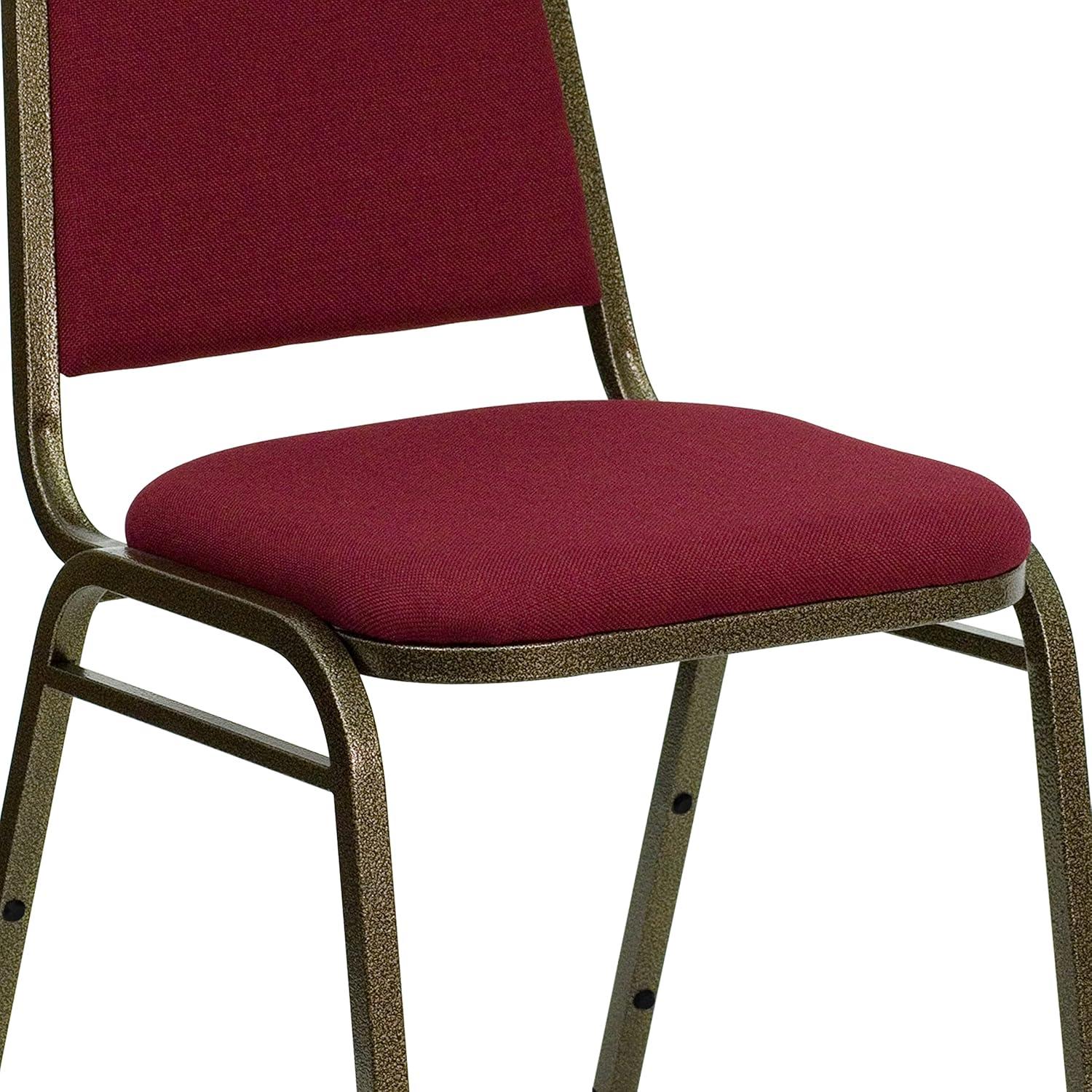 imageFlash Furniture HERCULES Series Trapezoidal Back Stacking Banquet Chair in Burgundy Vinyl Silver Vein FrameBurgundy FabricGold Vein Frame