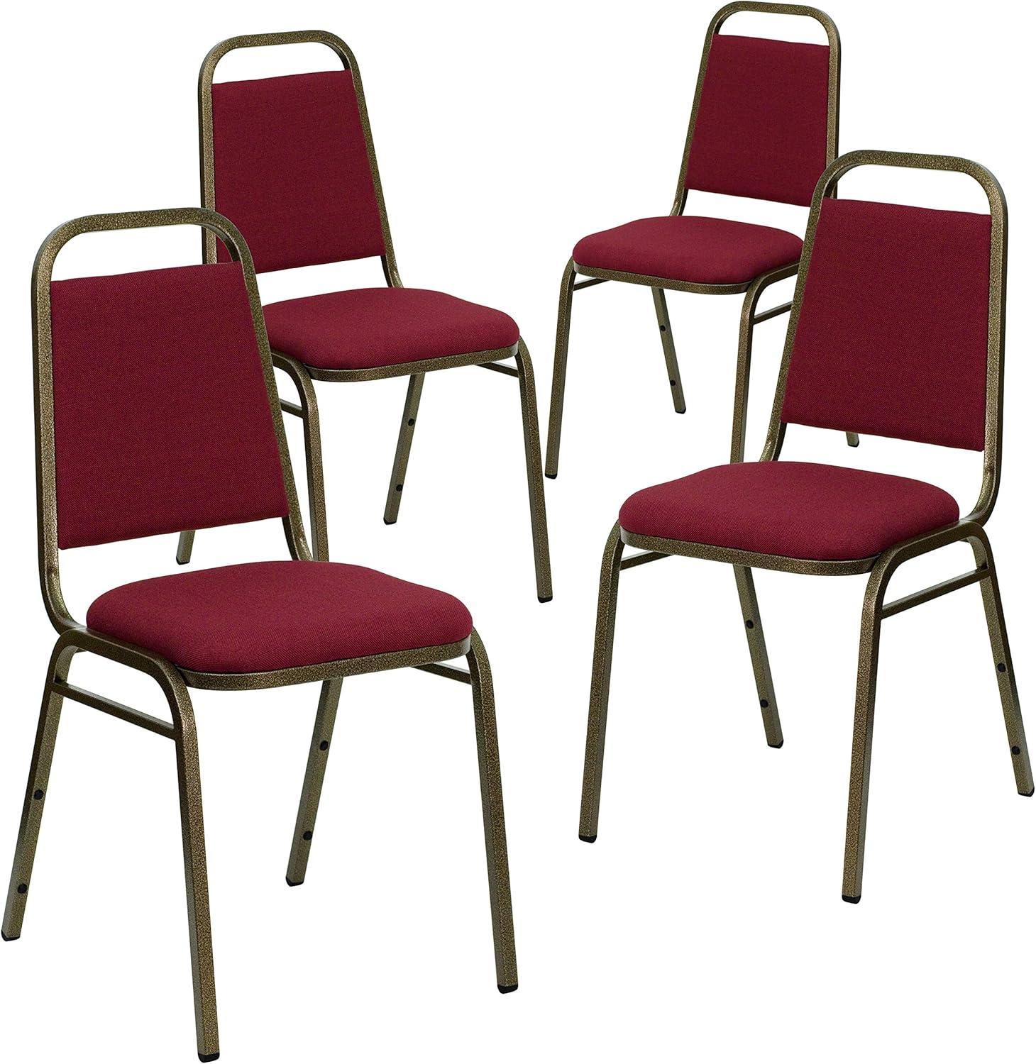 imageFlash Furniture HERCULES Series Trapezoidal Back Stacking Banquet Chair in Burgundy Vinyl Silver Vein FrameBurgundy FabricGold Vein Frame