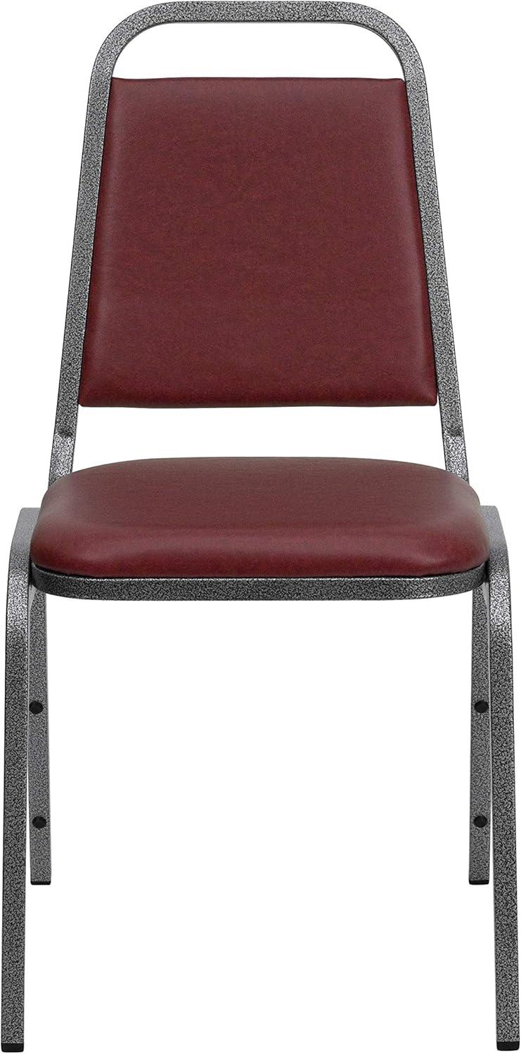 imageFlash Furniture HERCULES Series Trapezoidal Back Stacking Banquet Chair in Burgundy Vinyl Silver Vein FrameBurgundy VinylSilver Vein Frame