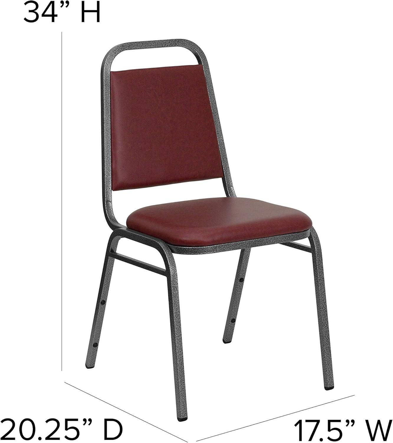 imageFlash Furniture HERCULES Series Trapezoidal Back Stacking Banquet Chair in Burgundy Vinyl Silver Vein FrameBurgundy VinylSilver Vein Frame