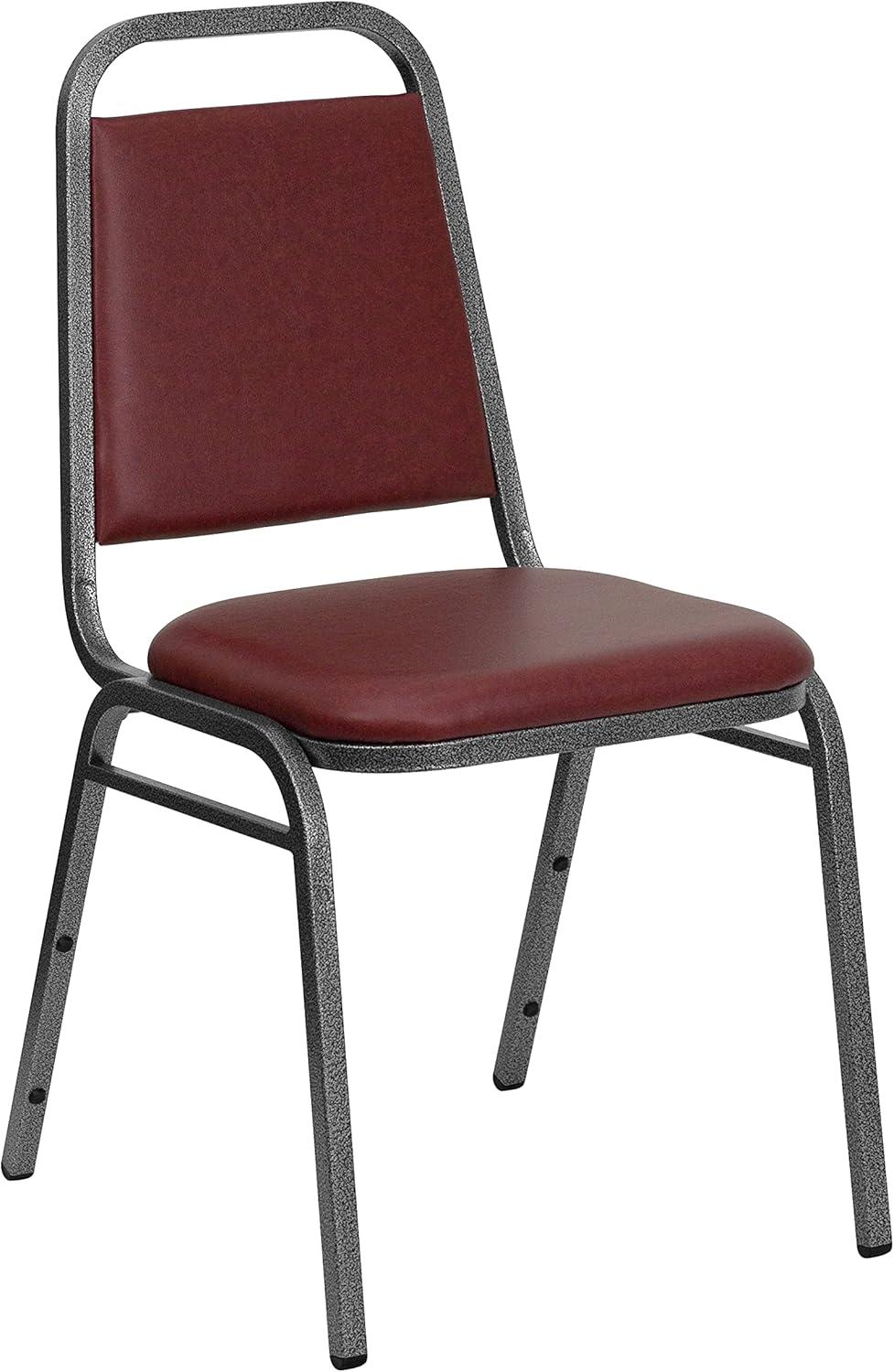 imageFlash Furniture HERCULES Series Trapezoidal Back Stacking Banquet Chair in Burgundy Vinyl Silver Vein FrameBurgundy VinylSilver Vein Frame
