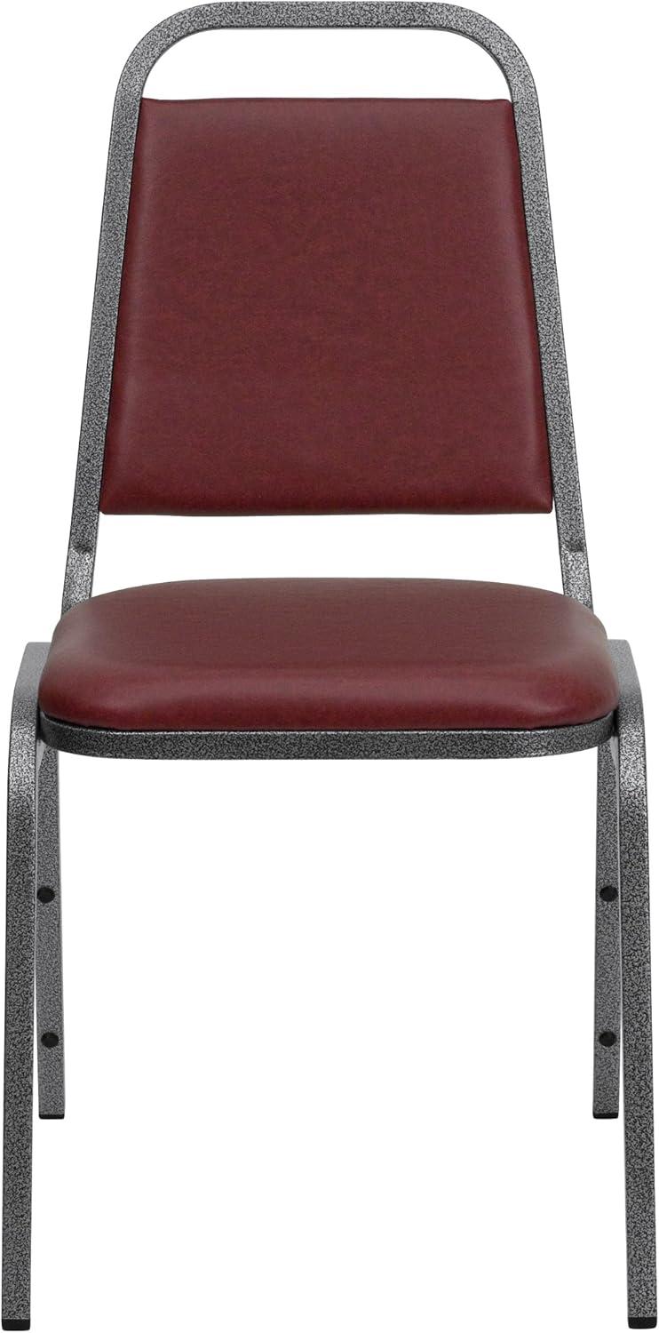 imageFlash Furniture HERCULES Series Trapezoidal Back Stacking Banquet Chair in Burgundy Vinyl Silver Vein FrameBurgundy VinylSilver Vein Frame