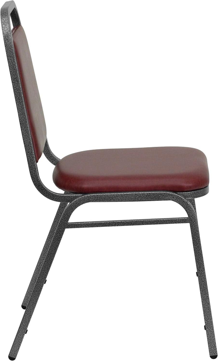 imageFlash Furniture HERCULES Series Trapezoidal Back Stacking Banquet Chair in Burgundy Vinyl Silver Vein FrameBurgundy VinylSilver Vein Frame