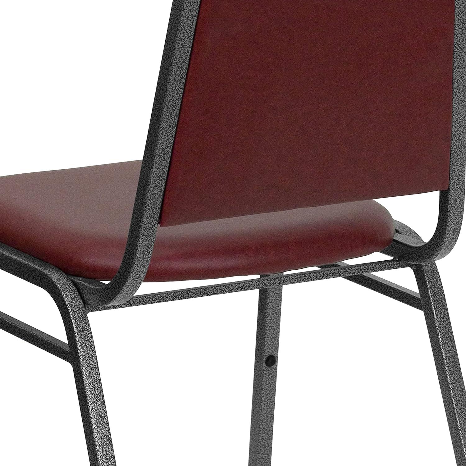 imageFlash Furniture HERCULES Series Trapezoidal Back Stacking Banquet Chair in Burgundy Vinyl Silver Vein FrameBurgundy VinylSilver Vein Frame