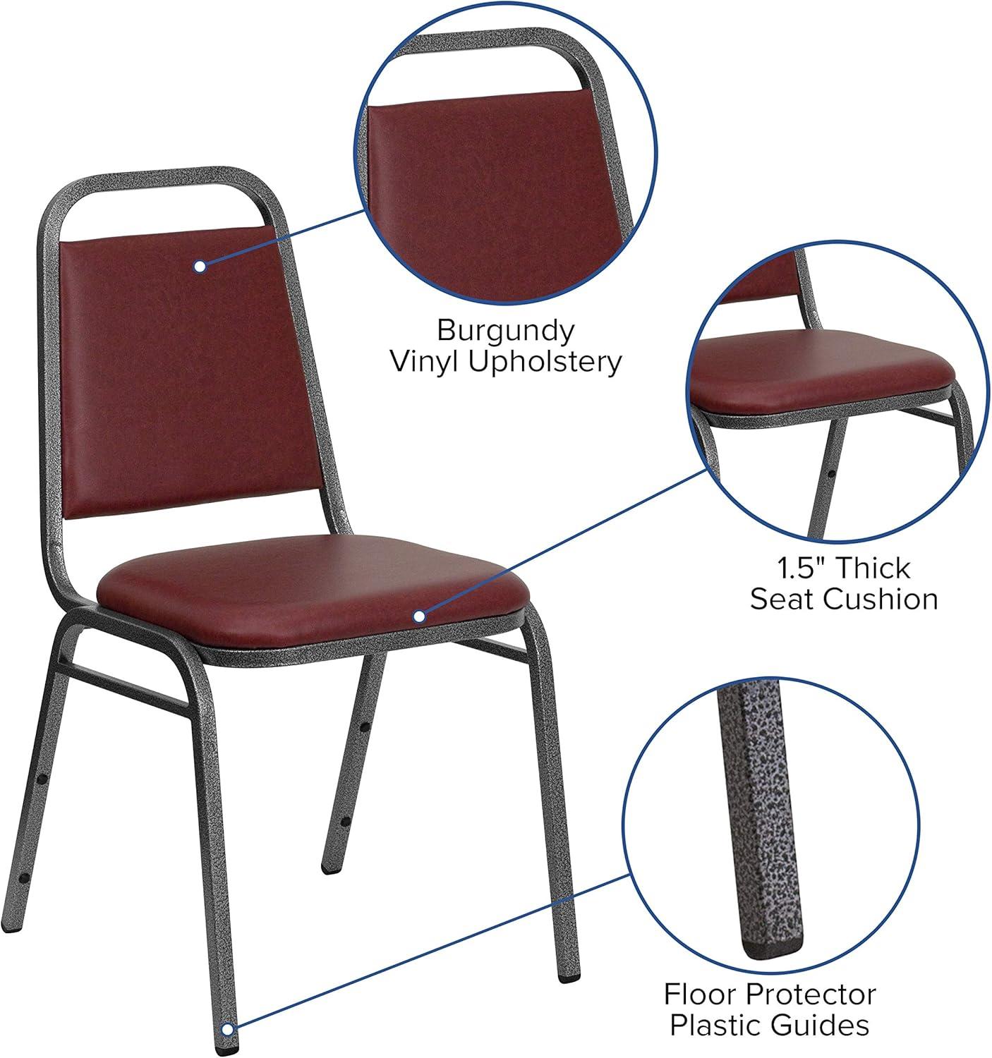 imageFlash Furniture HERCULES Series Trapezoidal Back Stacking Banquet Chair in Burgundy Vinyl Silver Vein FrameBurgundy VinylSilver Vein Frame