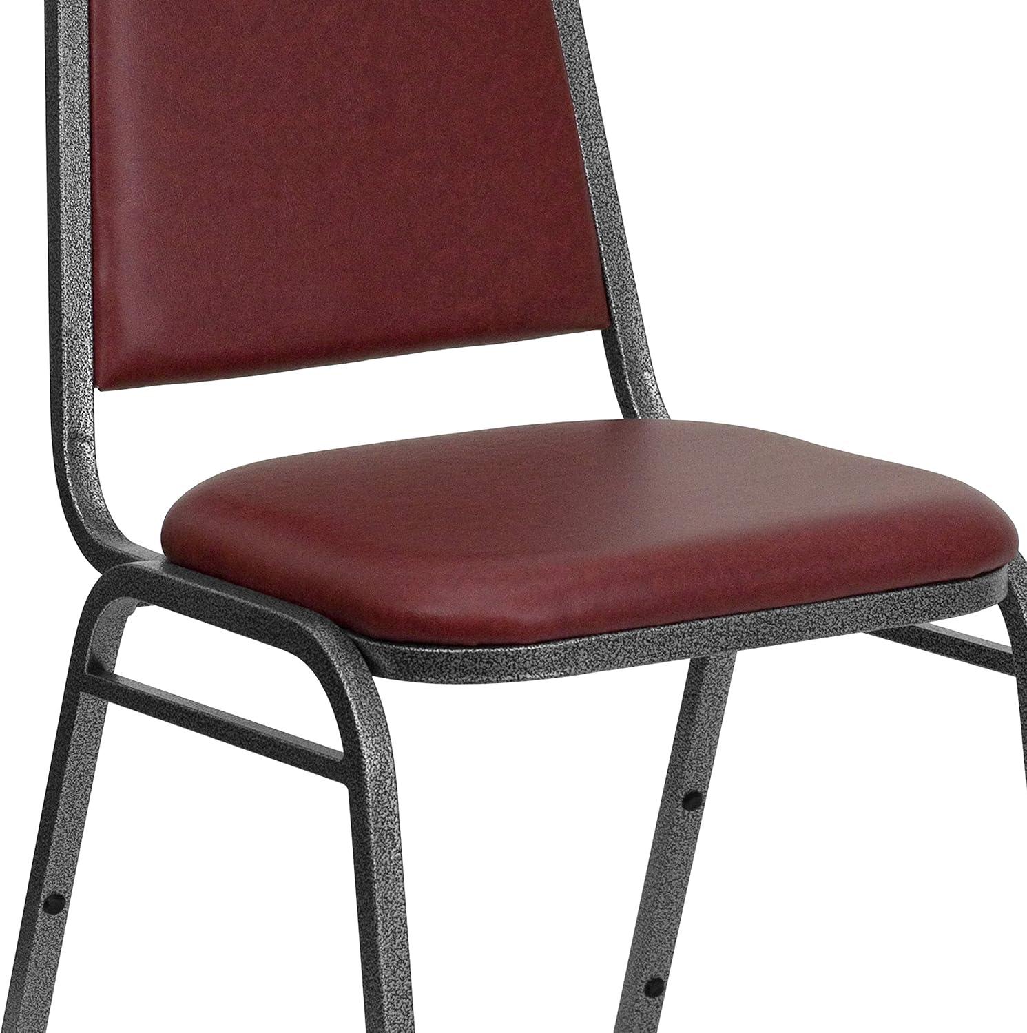 imageFlash Furniture HERCULES Series Trapezoidal Back Stacking Banquet Chair in Burgundy Vinyl Silver Vein FrameBurgundy VinylSilver Vein Frame