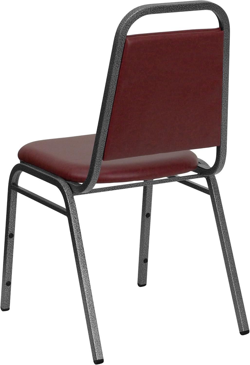 imageFlash Furniture HERCULES Series Trapezoidal Back Stacking Banquet Chair in Burgundy Vinyl Silver Vein FrameBurgundy VinylSilver Vein Frame