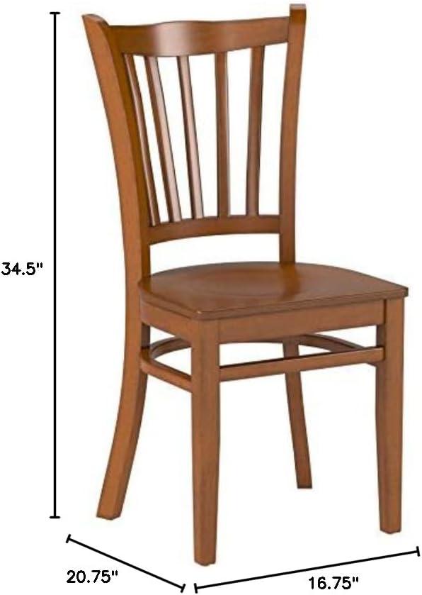 imageFlash Furniture HERCULES Series Vertical Slat Back Walnut Wood Restaurant ChairCherry Wood SeatCherry Wood Frame