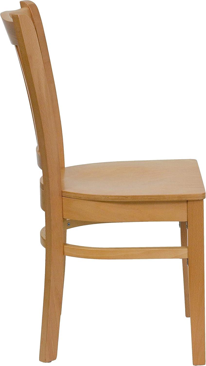 imageFlash Furniture HERCULES Series Vertical Slat Back Walnut Wood Restaurant ChairNatural Wood SeatNatural Wood Frame