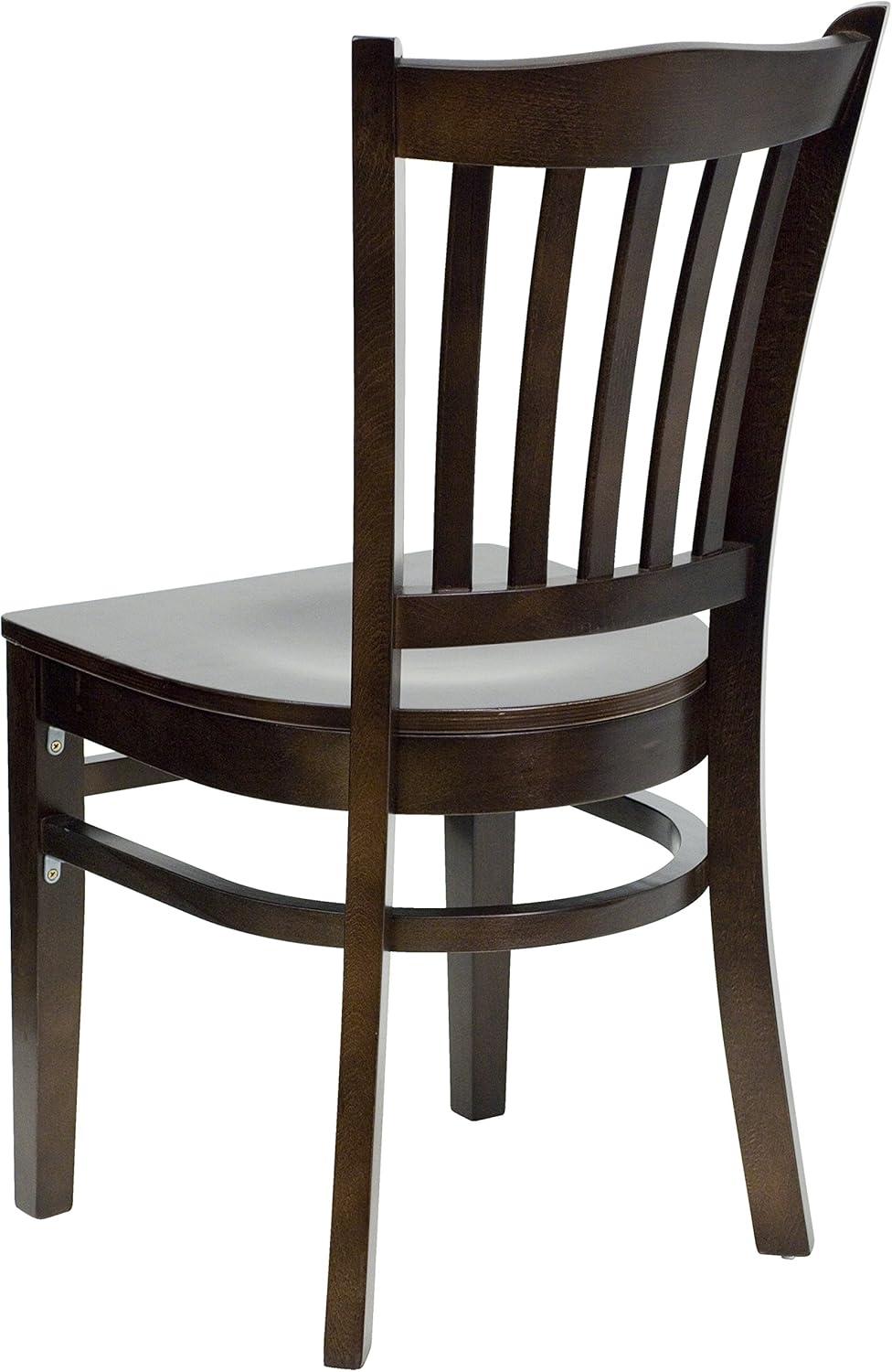 imageFlash Furniture HERCULES Series Vertical Slat Back Walnut Wood Restaurant ChairWalnut Wood SeatWalnut Wood Frame